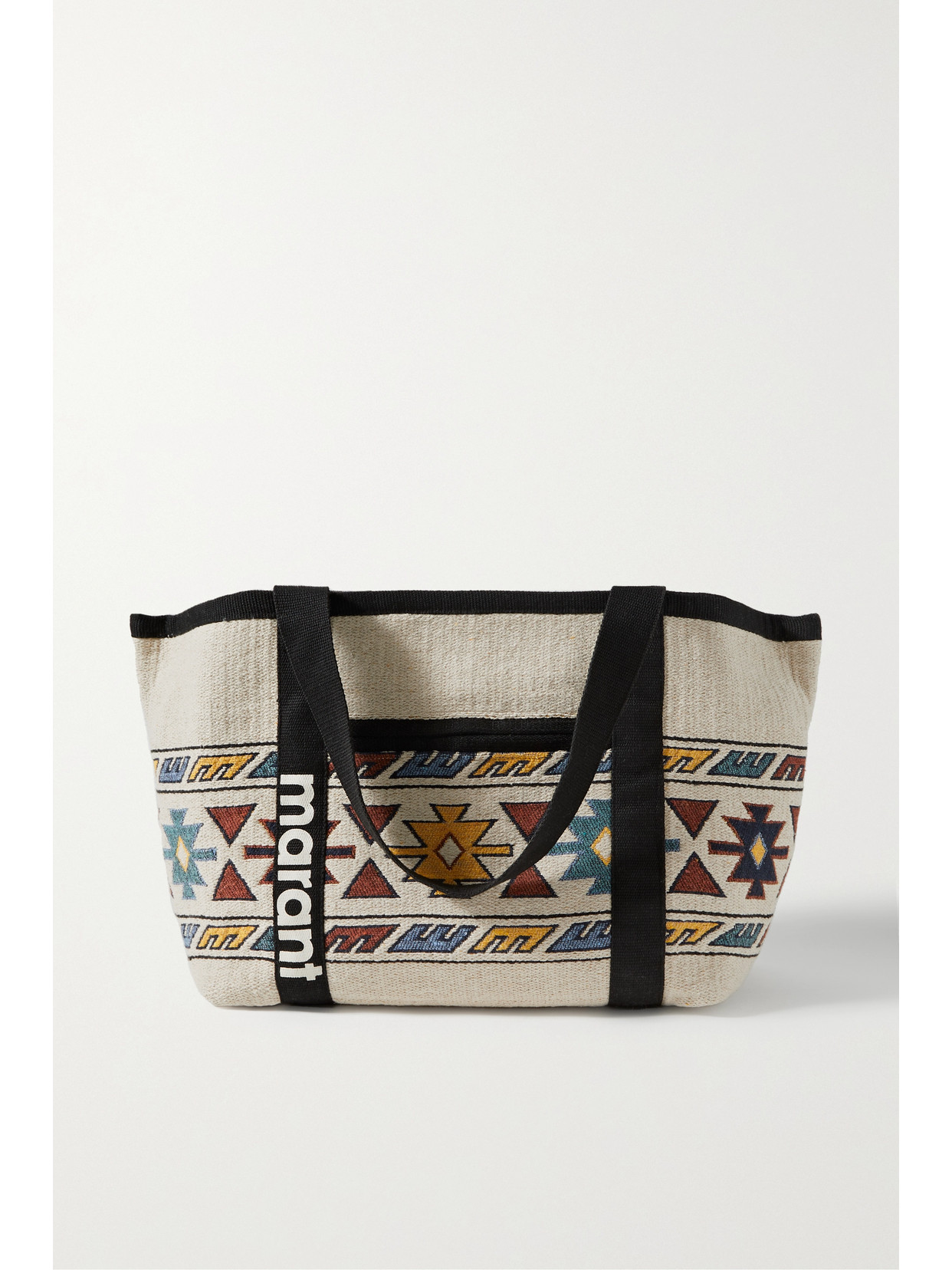 Isabel Marant - Darwen Webbing-trimmed Cotton-jacquard Tote - Black