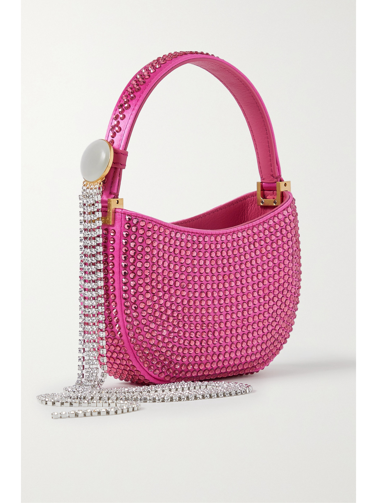 MAGDA BUTRYM CRYSTAL-EMBELLISHED MINI SATIN TOTE