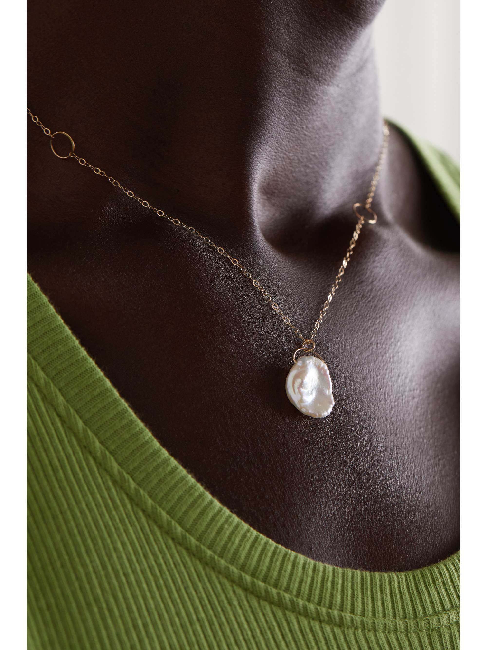 MELISSA JOY MANNING 14-karat recycled gold pearl necklace