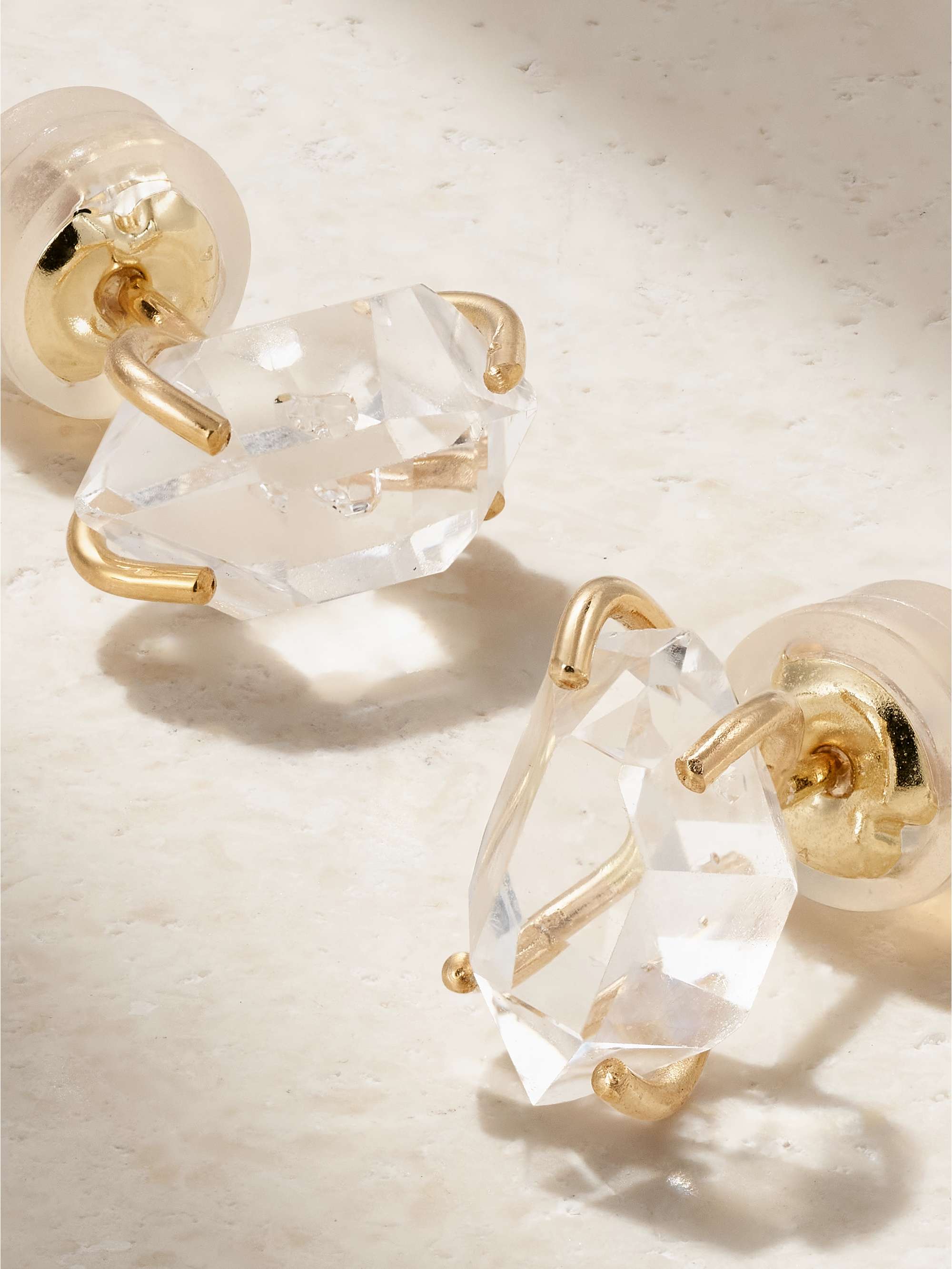 MELISSA JOY MANNING 14-karat recycled gold Herkimer diamond earrings