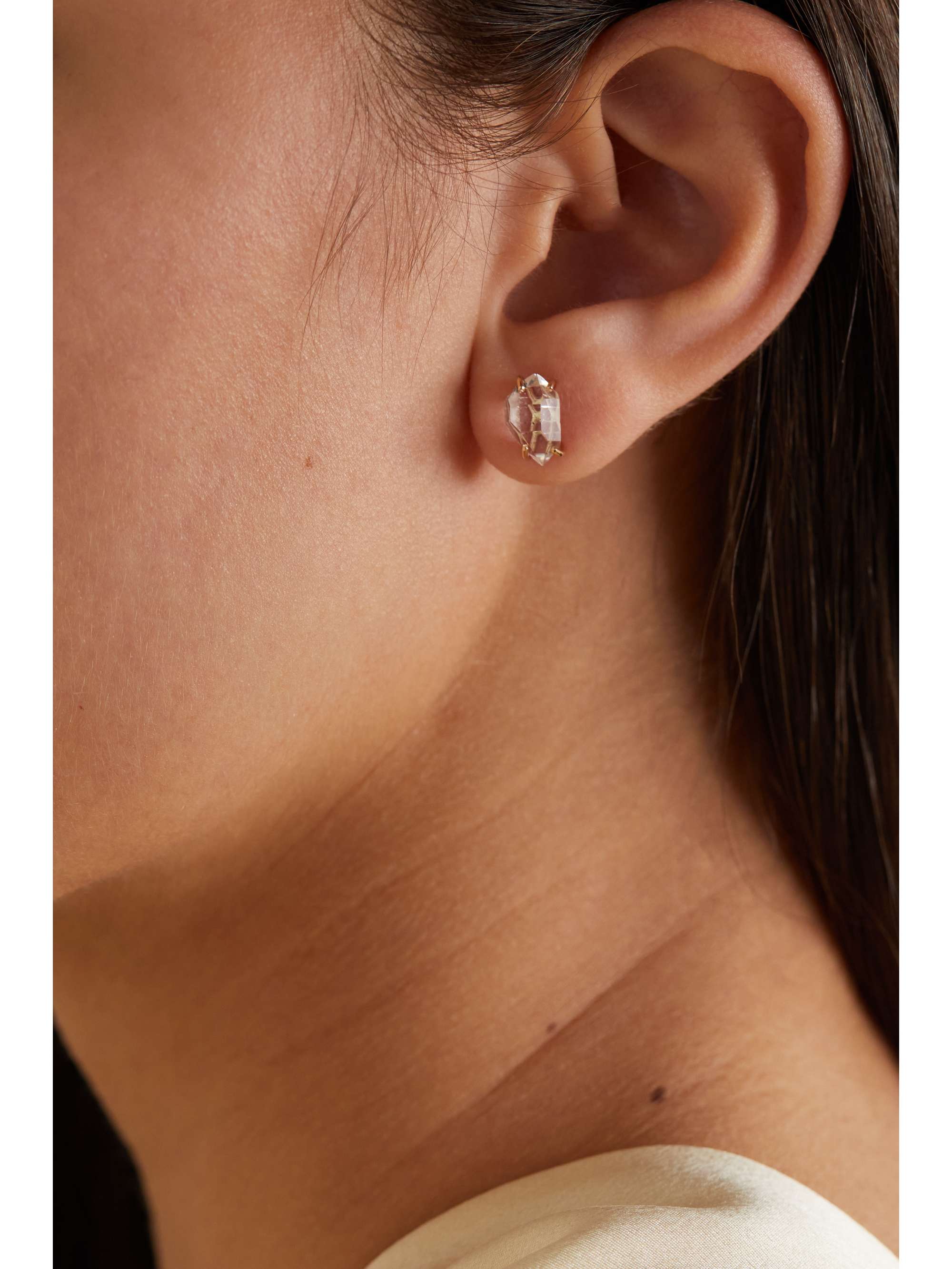 MELISSA JOY MANNING 14-karat recycled gold Herkimer diamond earrings