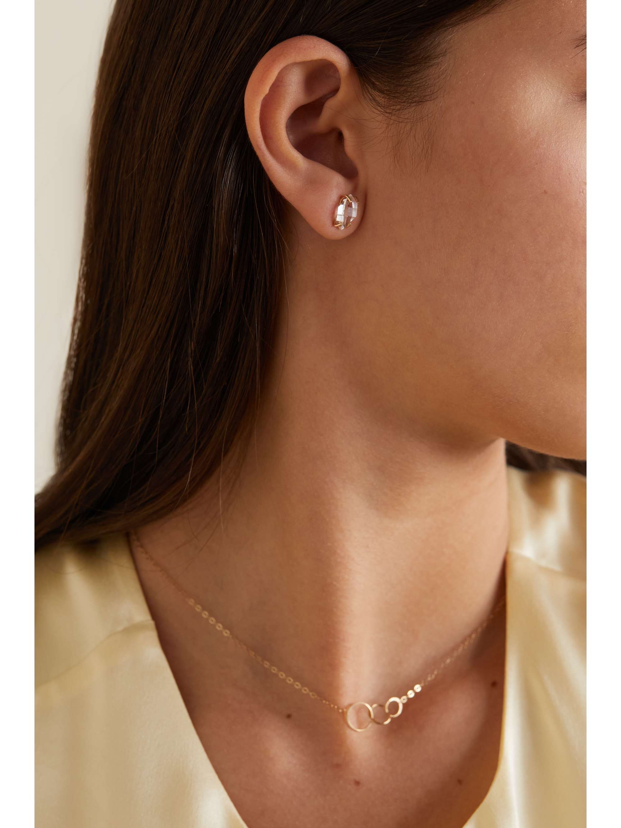 MELISSA JOY MANNING 14-karat recycled gold Herkimer diamond earrings
