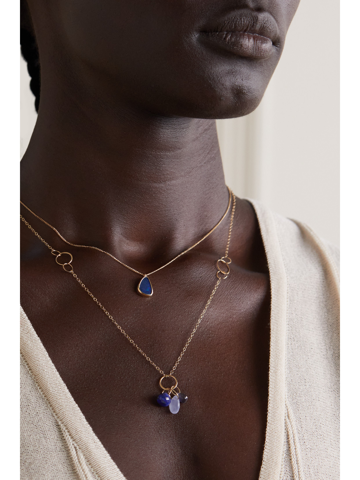 Shop Melissa Joy Manning 14-karat Recycled Gold Multi-stone Necklace