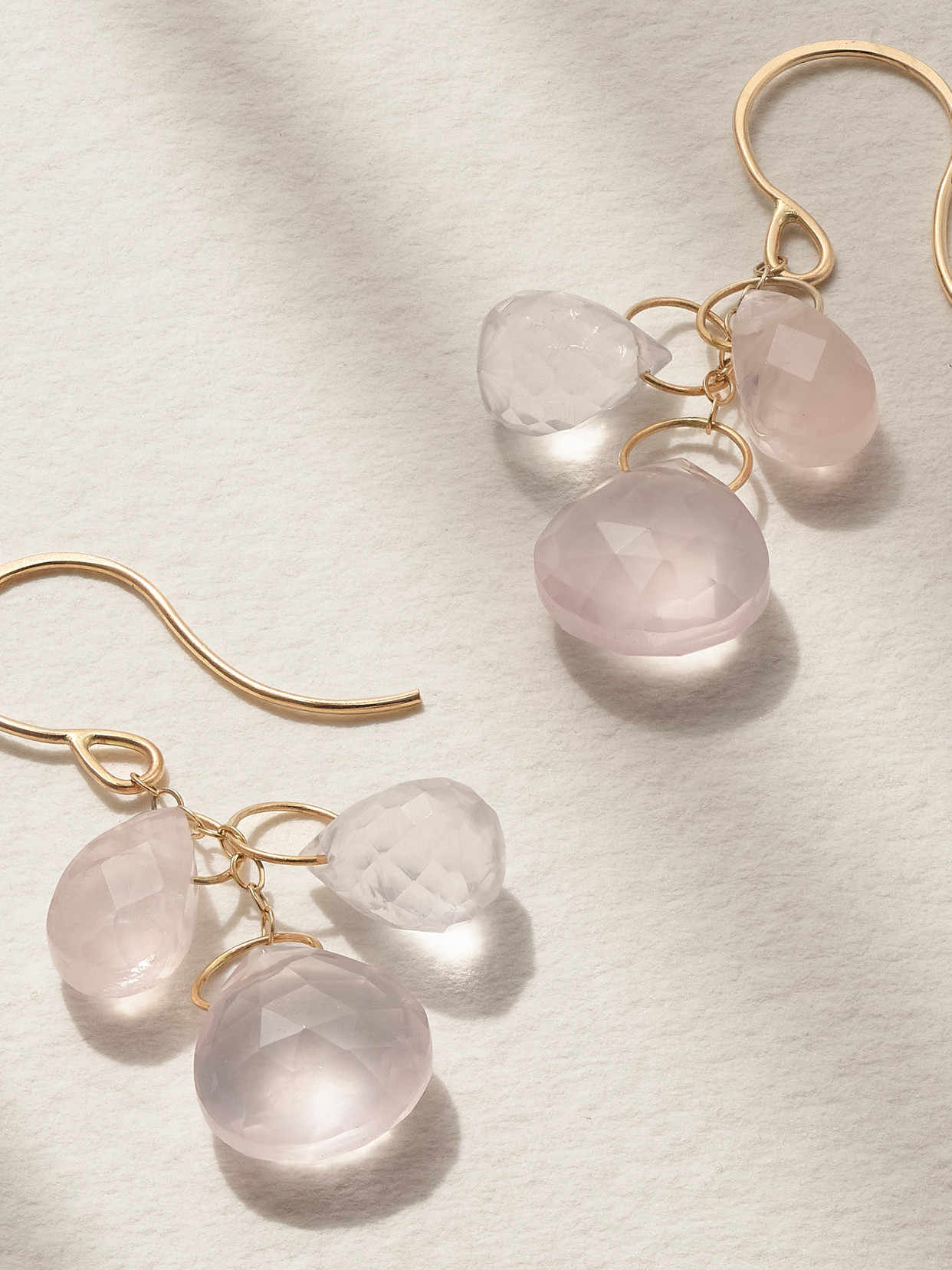 Shop Melissa Joy Manning 14-karat Recycled Gold Rose Quartz Earrings In Rose Gold