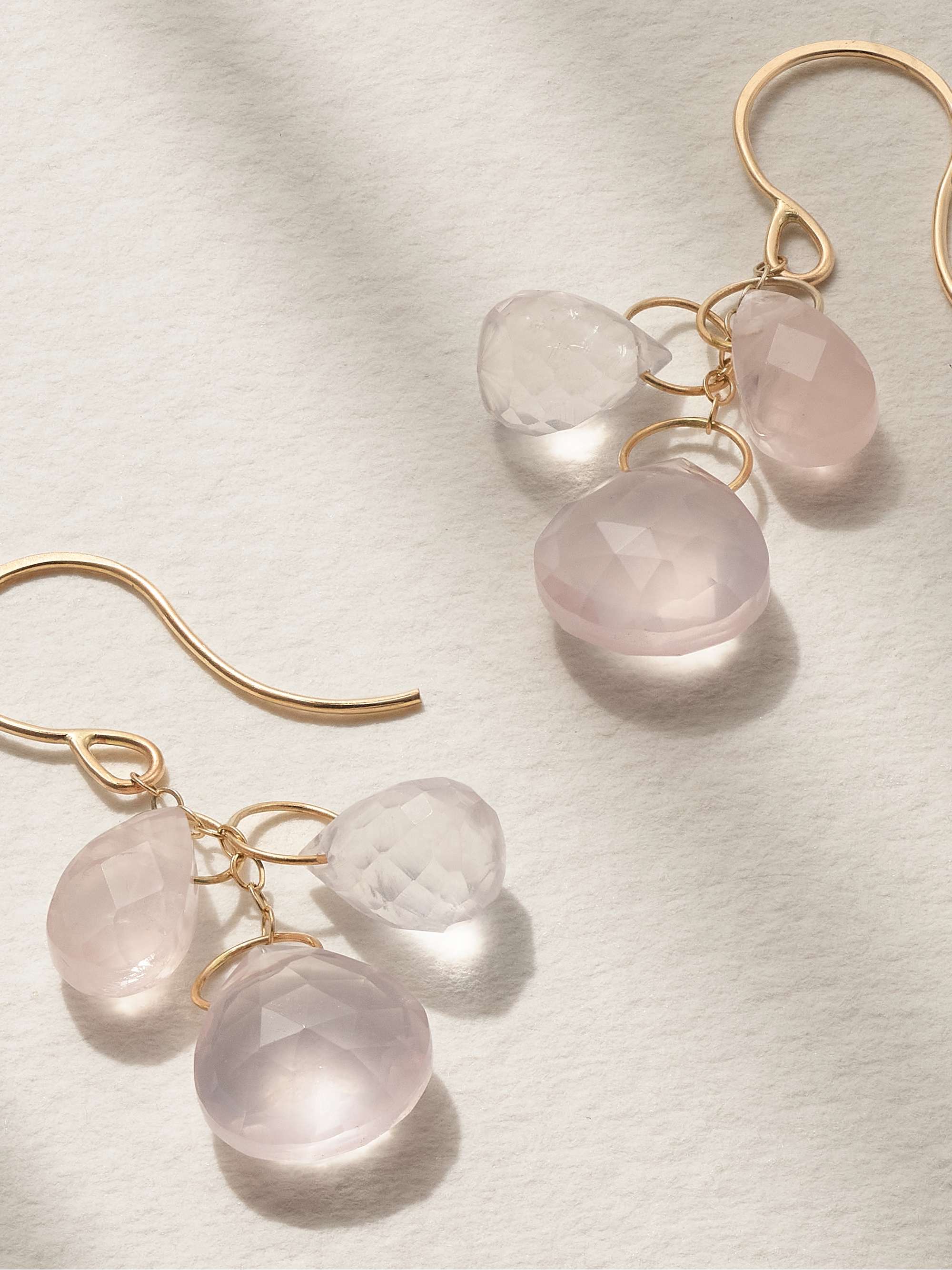 MELISSA JOY MANNING 14-karat recycled gold rose quartz earrings