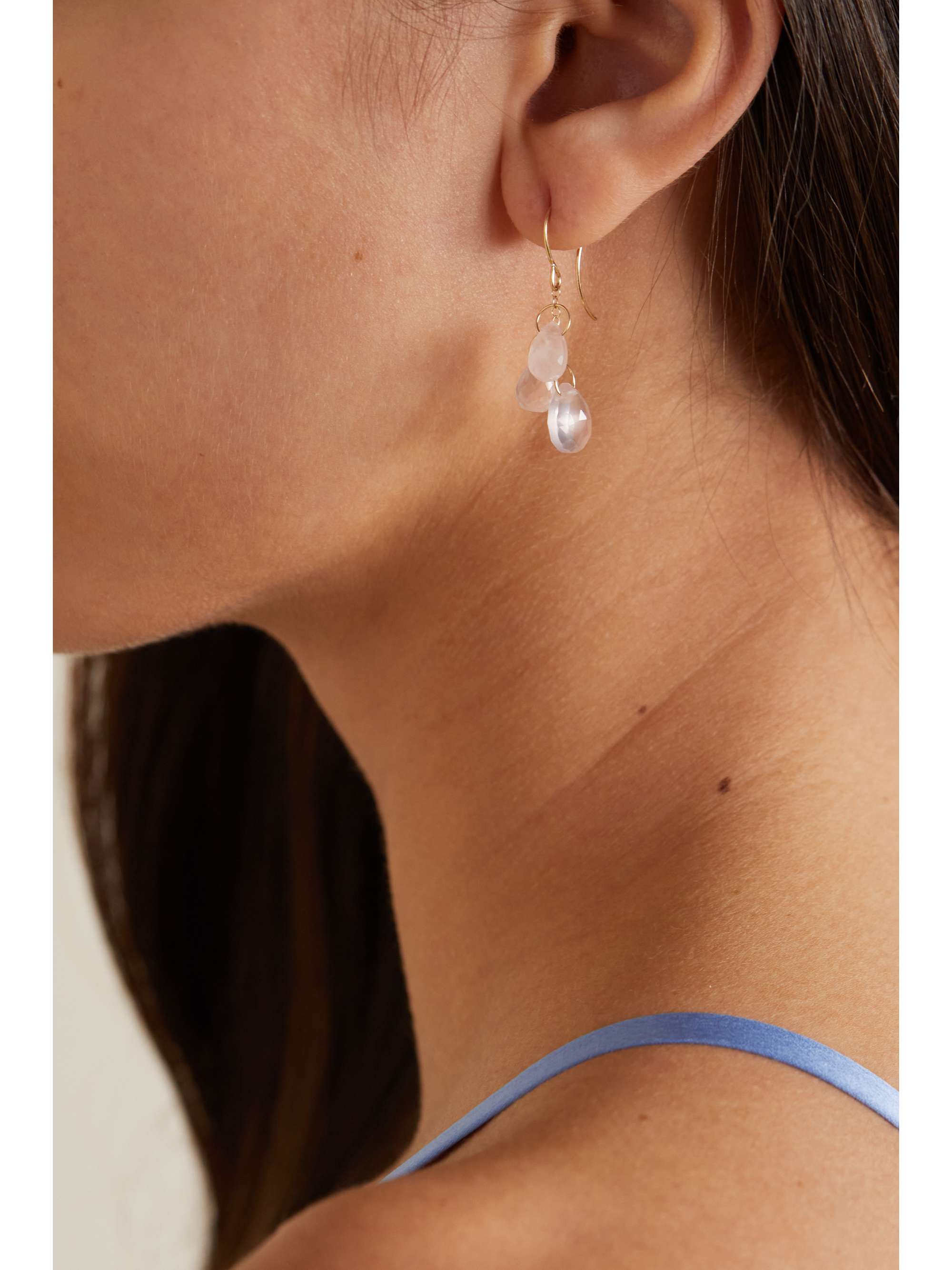 MELISSA JOY MANNING 14-karat recycled gold rose quartz earrings