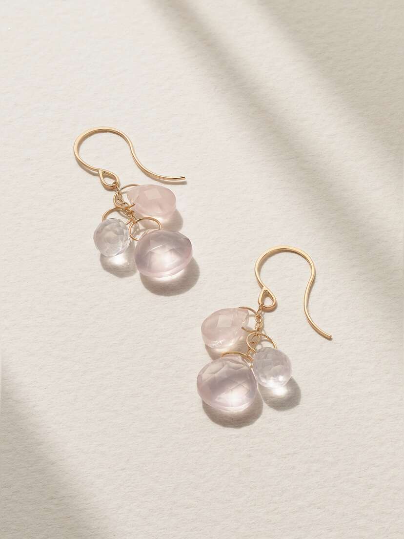 Melissa Joy Manning 14-karat Recycled Gold Rose Quartz Earrings