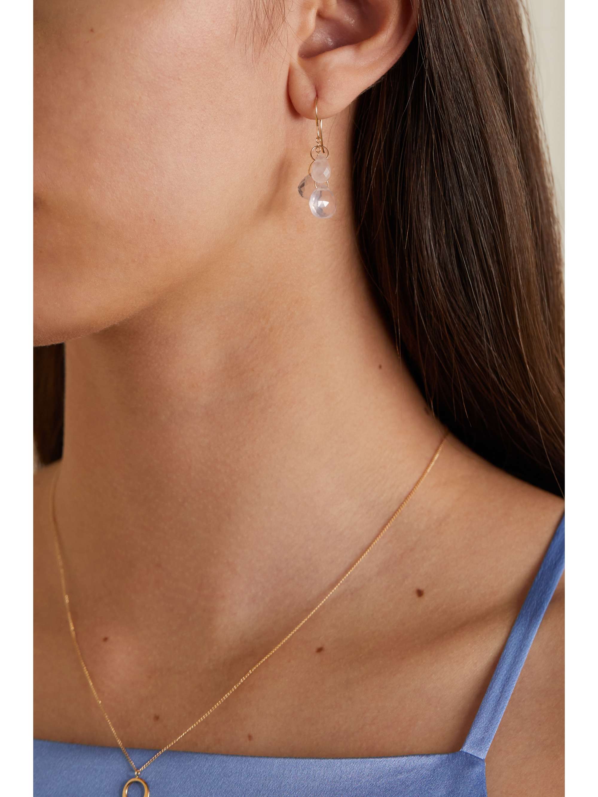 MELISSA JOY MANNING 14-karat recycled gold rose quartz earrings