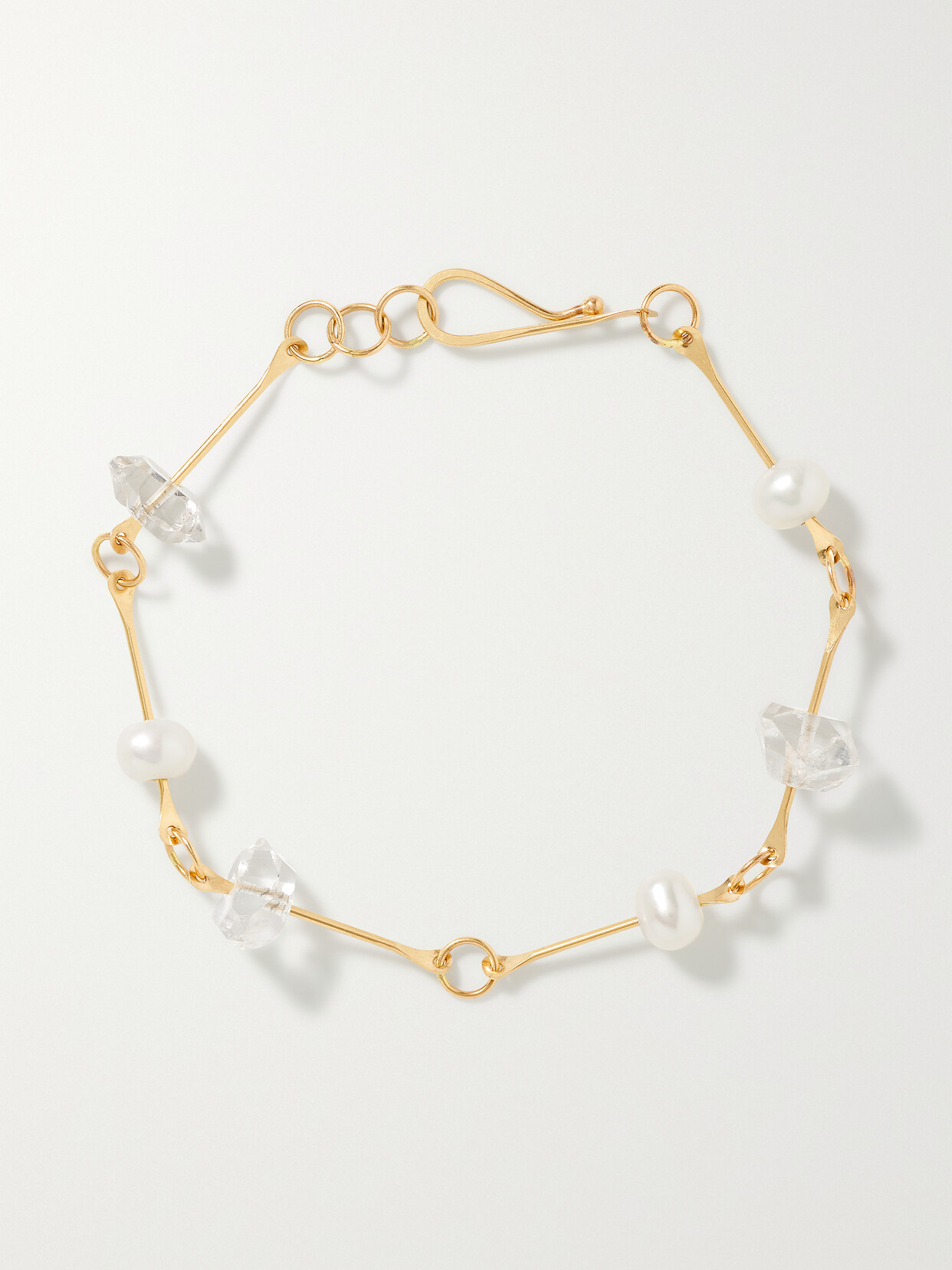 Melissa Joy Manning 14-karat Recycled Gold, Herkimer Diamond And Pearl Bracelet