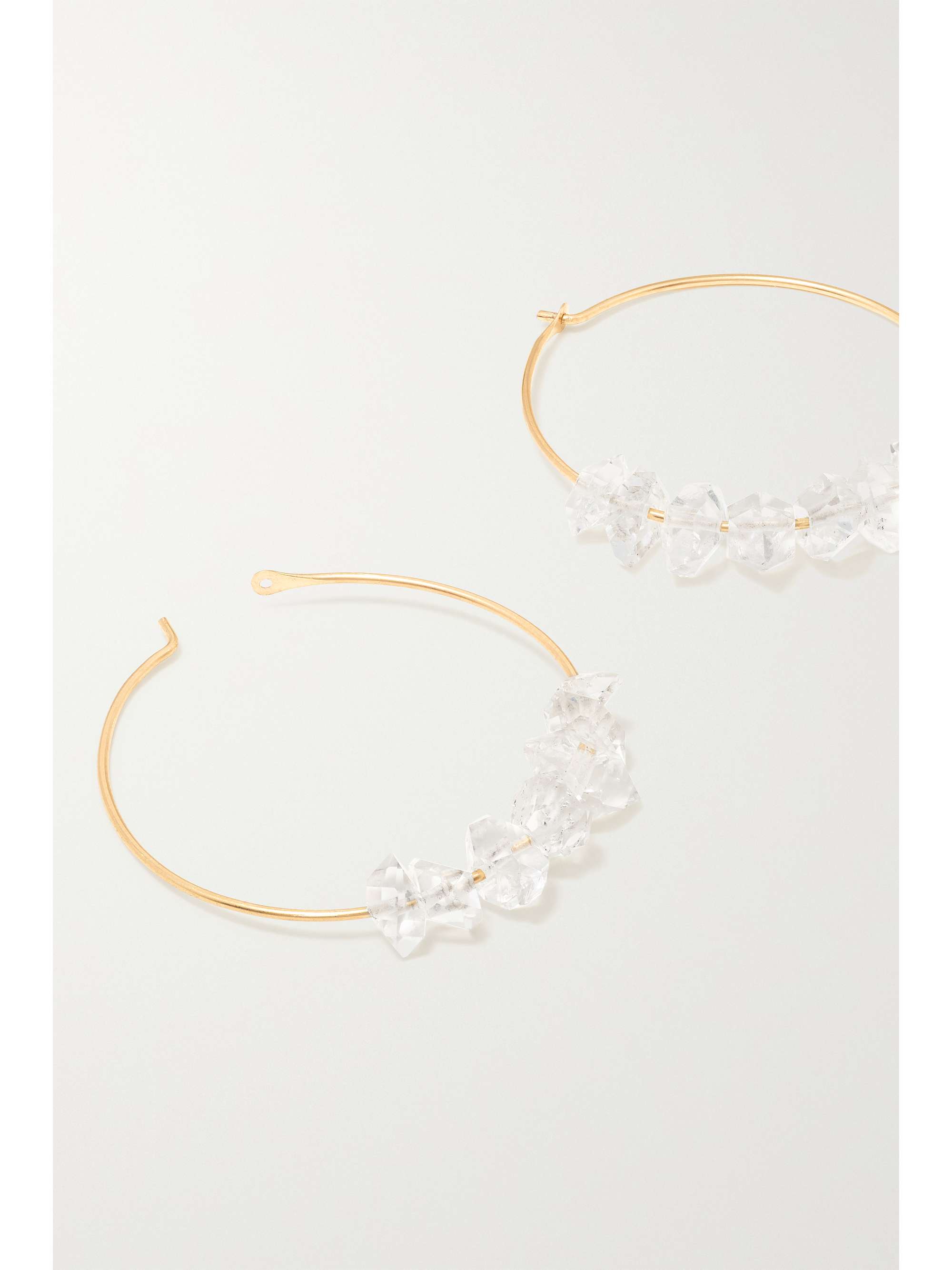 MELISSA JOY MANNING 14-karat recycled gold Herkimer diamond hoop earrings