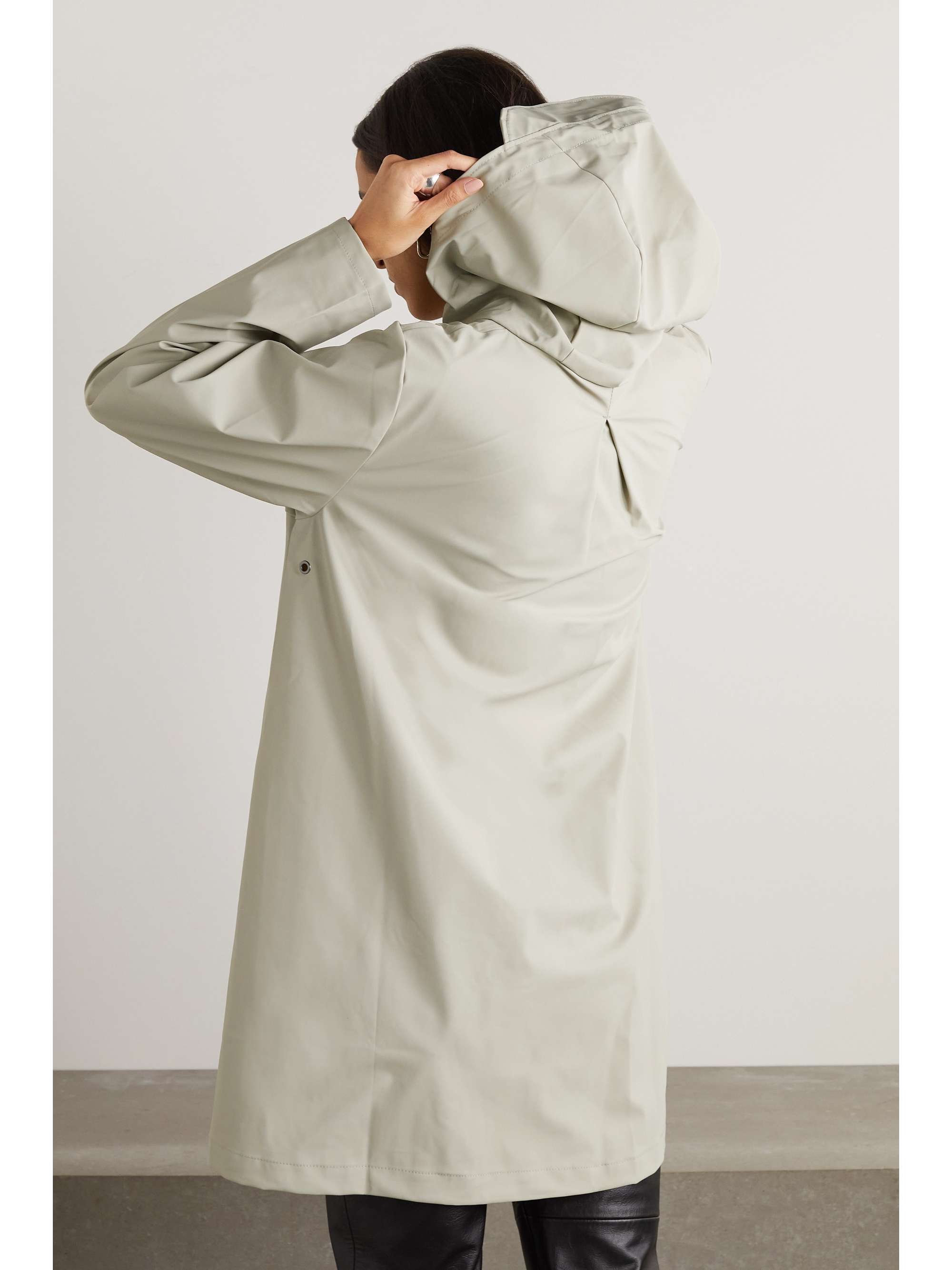 Hooded coated-shell jacket | RAINS 