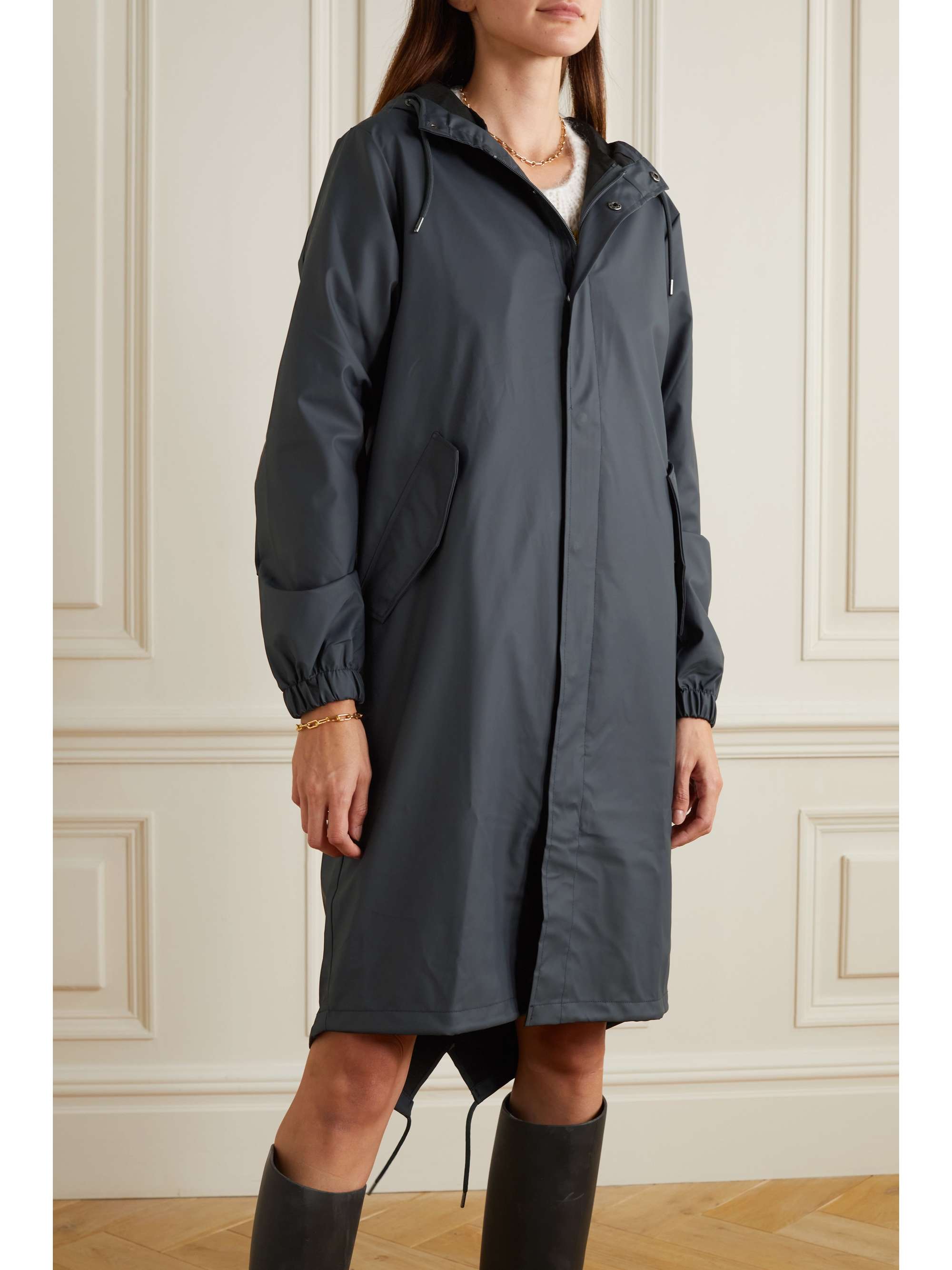 rains hooded shell parka