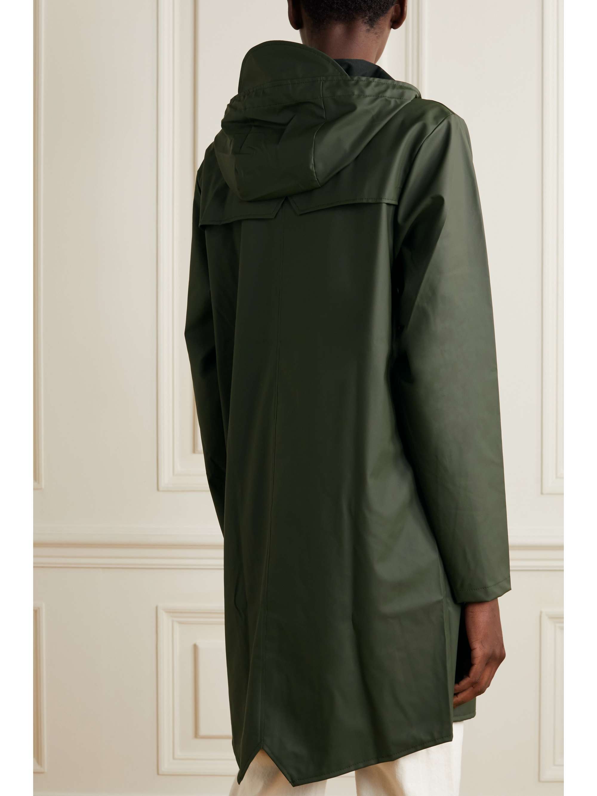 RAINS Hooded coated-shell jacket