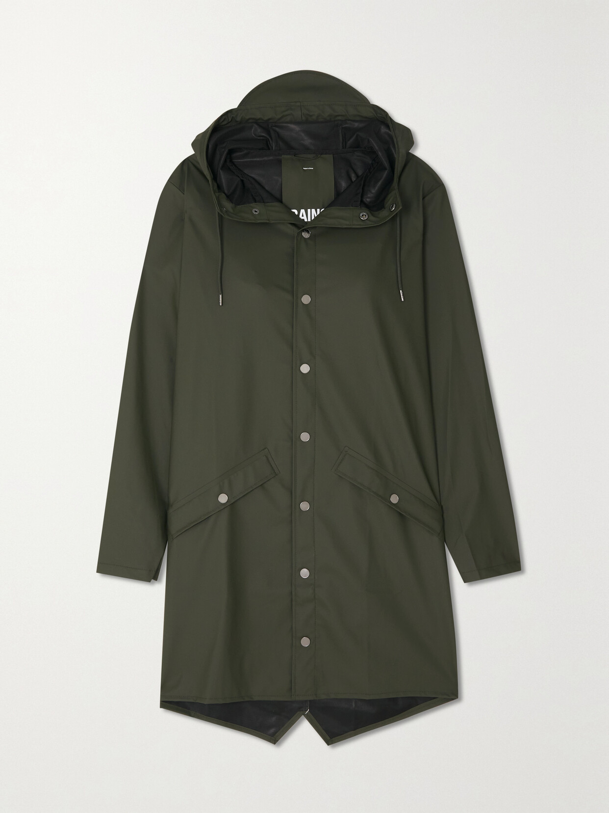 Shop Rains Hooded Coated-shell Jacket In Green