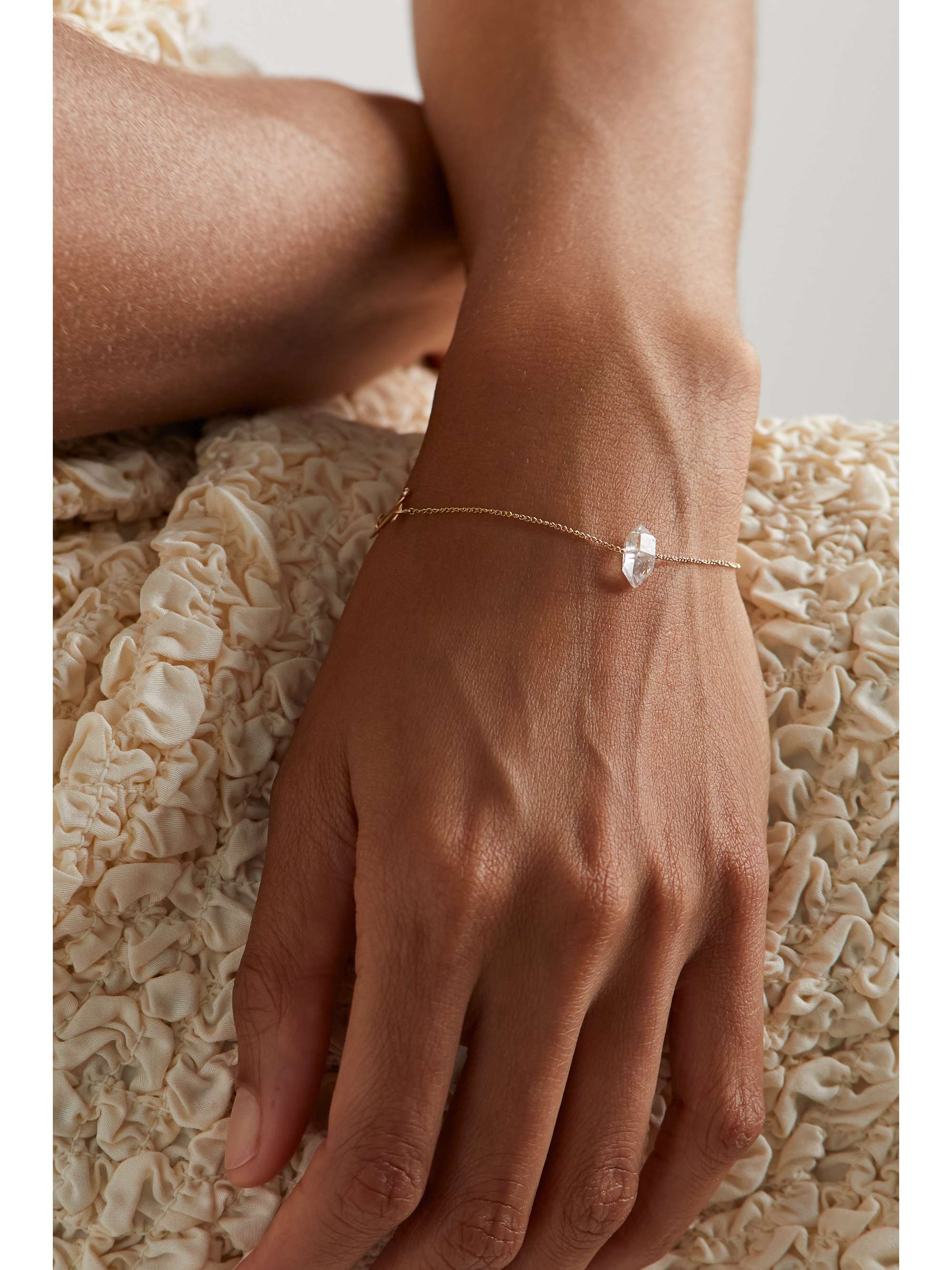 MELISSA JOY MANNING 14-karat recycled gold Herkimer diamond bracelet