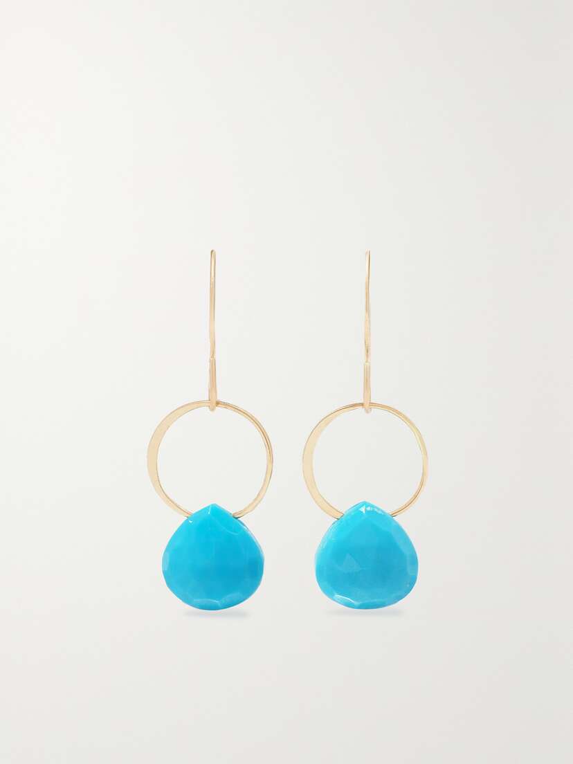 Melissa Joy Manning 14-karat Recycled Gold Turquoise Earrings
