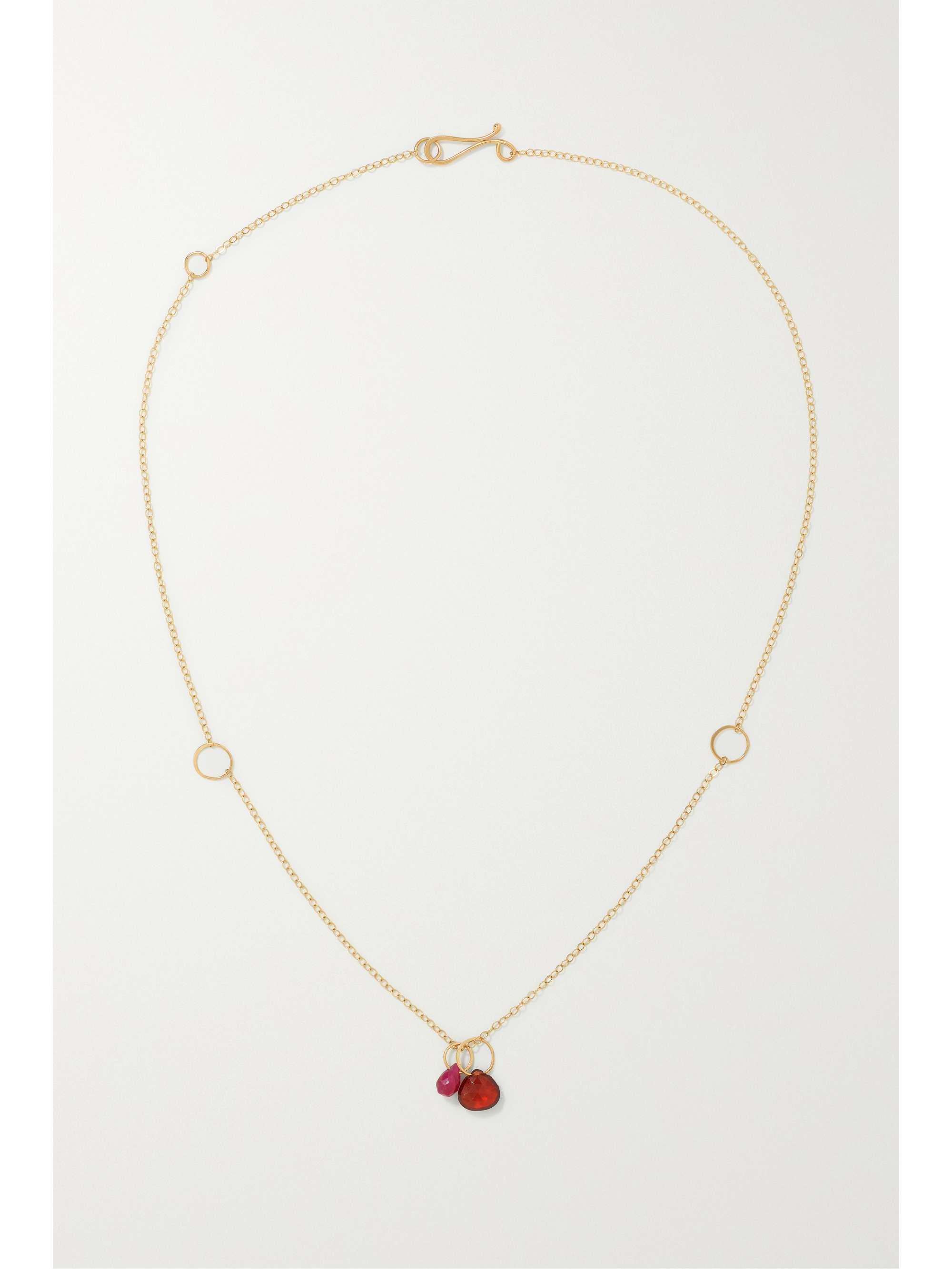 MELISSA JOY MANNING 14-karat recycled gold, garnet and ruby necklace