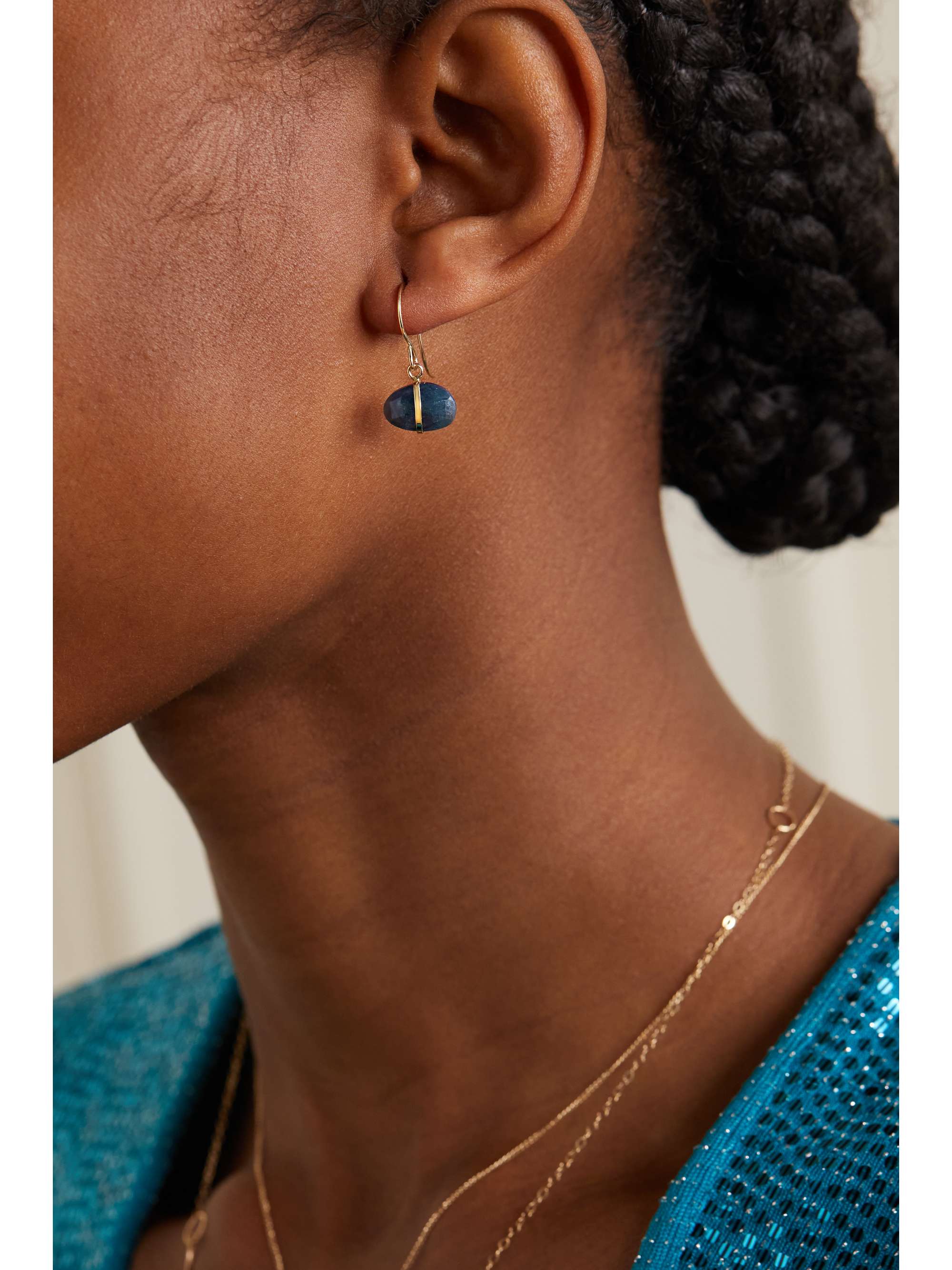MELISSA JOY MANNING 14-karat recycled gold sapphire earrings