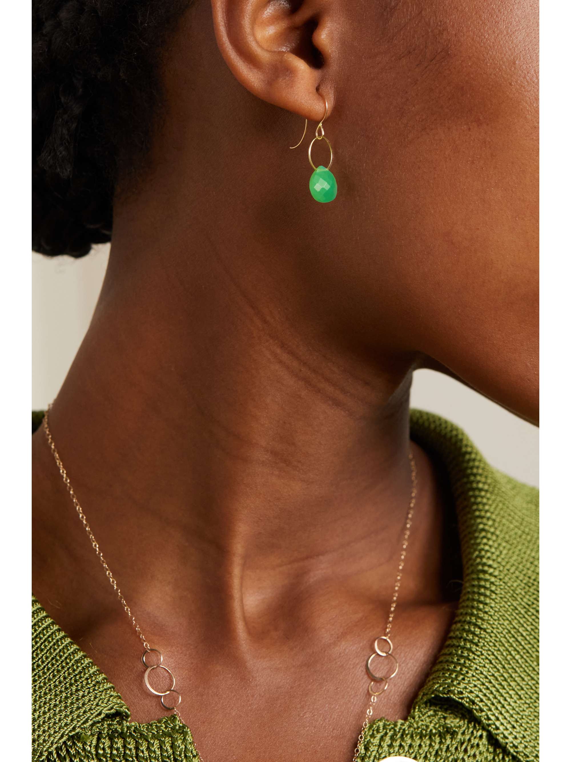 MELISSA JOY MANNING 14-karat recycled gold chrysoprase earrings