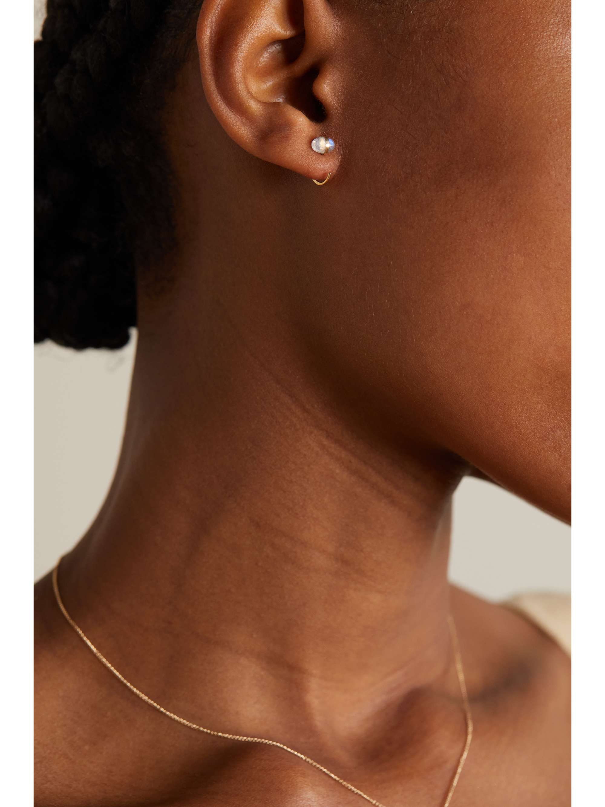 MELISSA JOY MANNING 14-karat recycled gold moonstone earrings