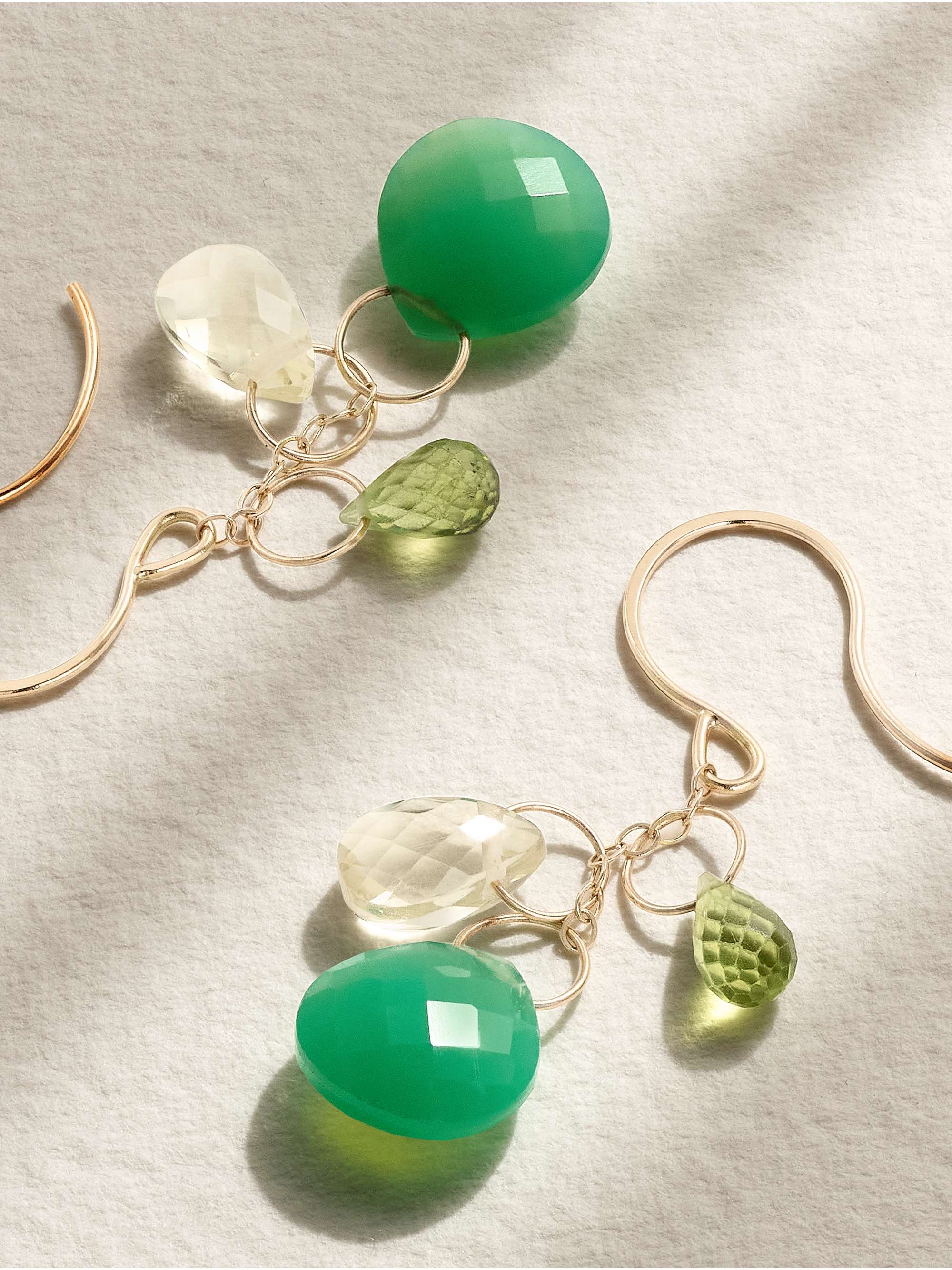 MELISSA JOY MANNING 14-karat recycled gold multi-stone earrings