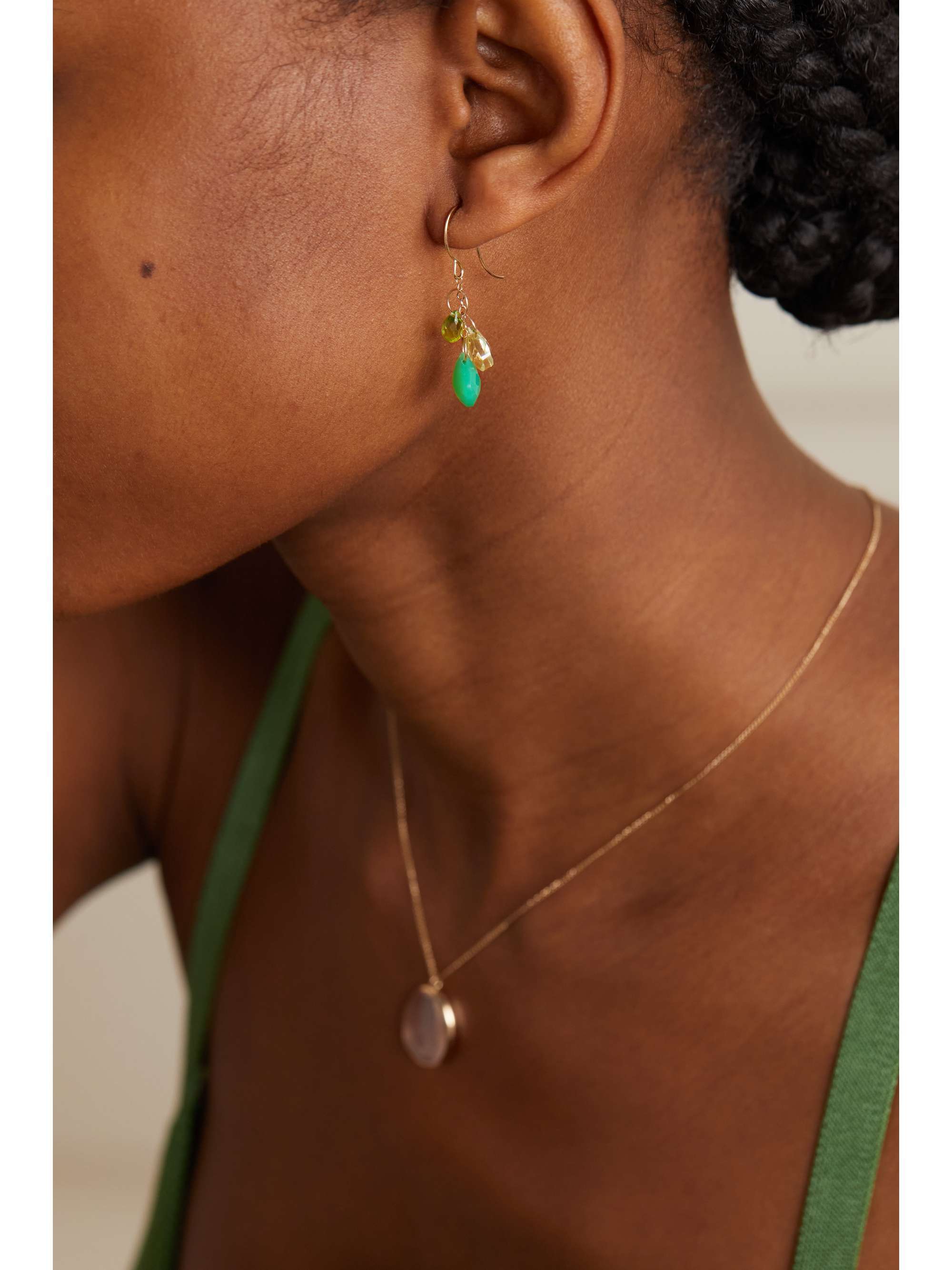 MELISSA JOY MANNING 14-karat recycled gold multi-stone earrings
