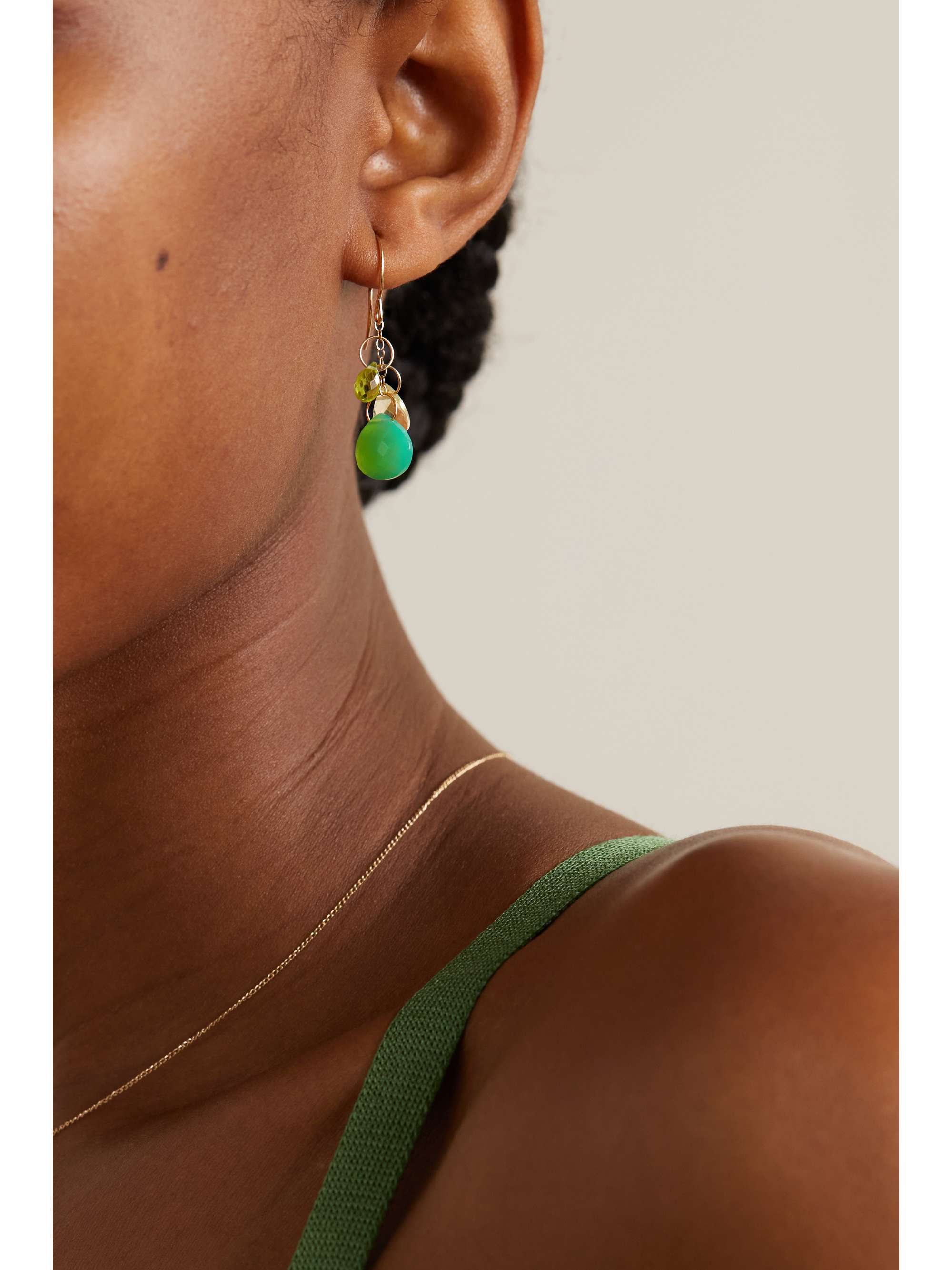MELISSA JOY MANNING 14-karat recycled gold multi-stone earrings