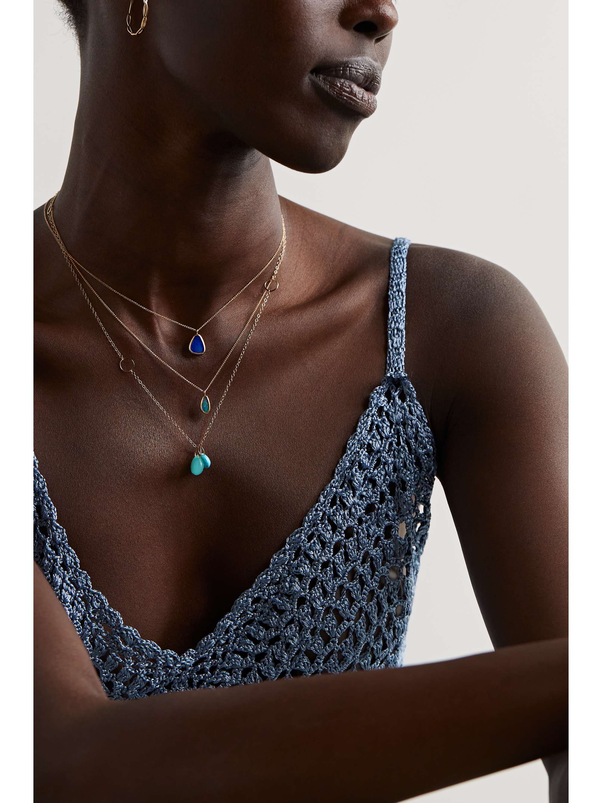 MELISSA JOY MANNING 14-karat gold opal necklace
