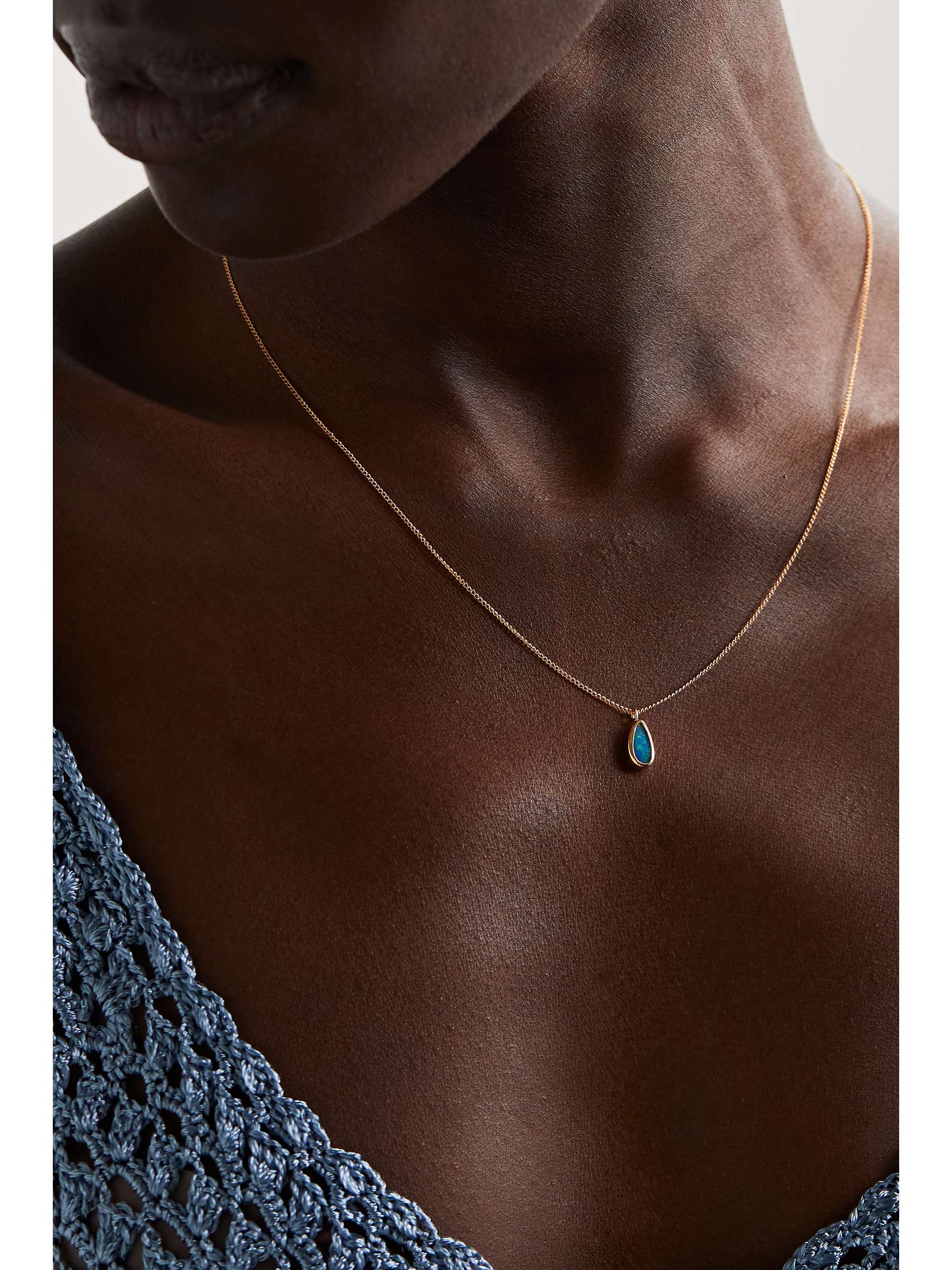MELISSA JOY MANNING 14-karat gold opal necklace