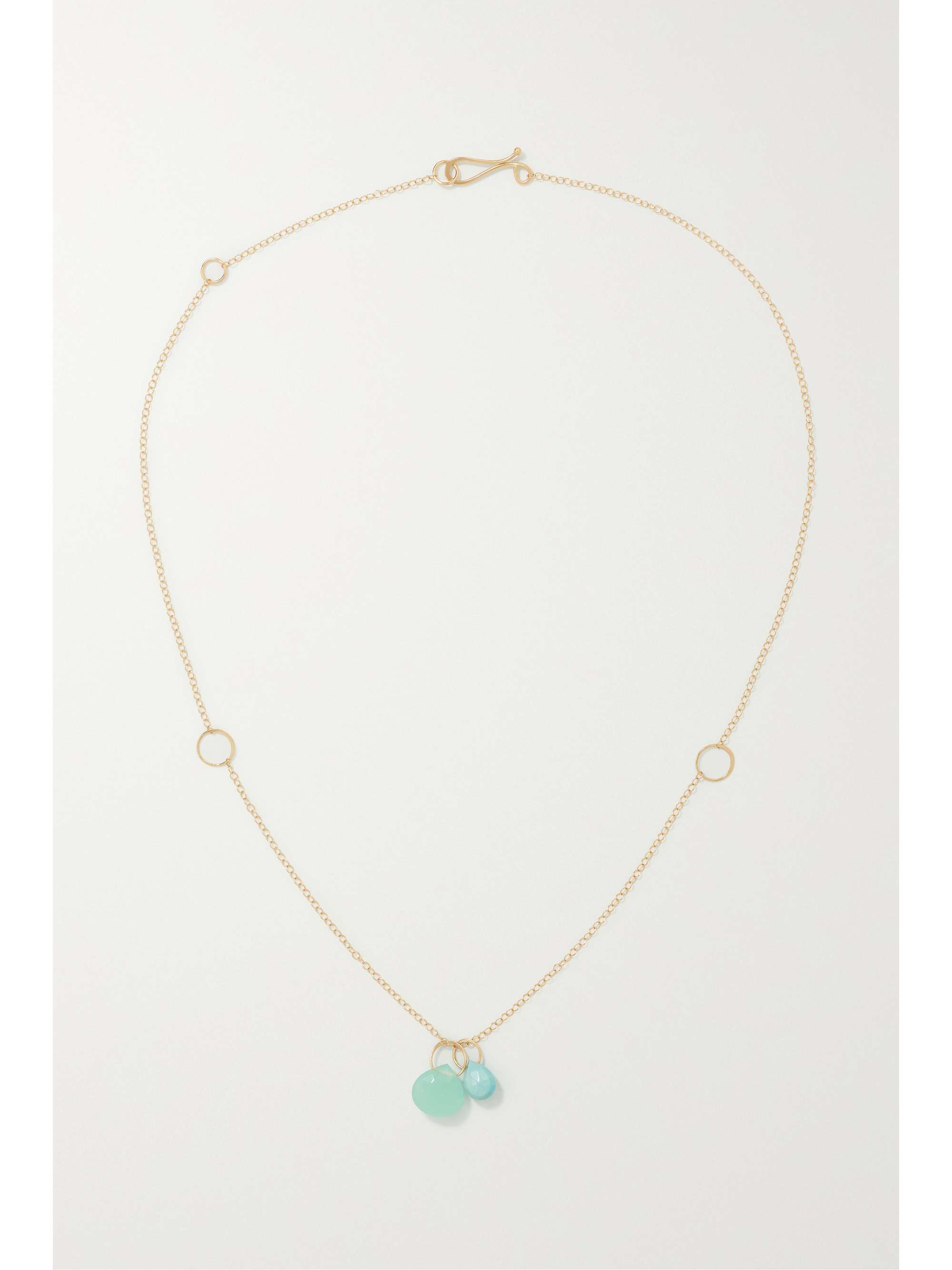 MELISSA JOY MANNING 14-karat recycled gold, turquoise and chalcedony necklace