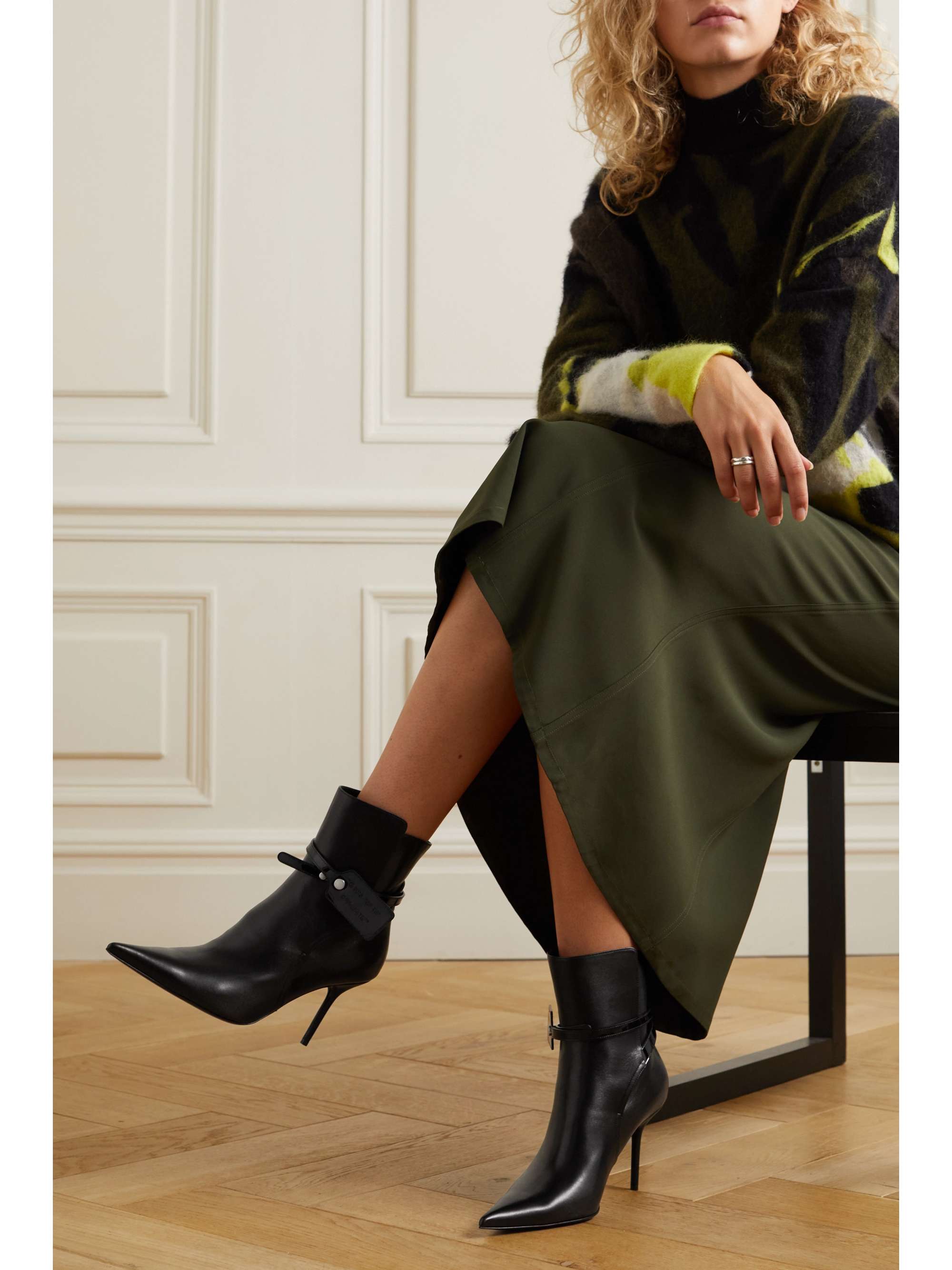 OFF-WHITE Leather ankle boots