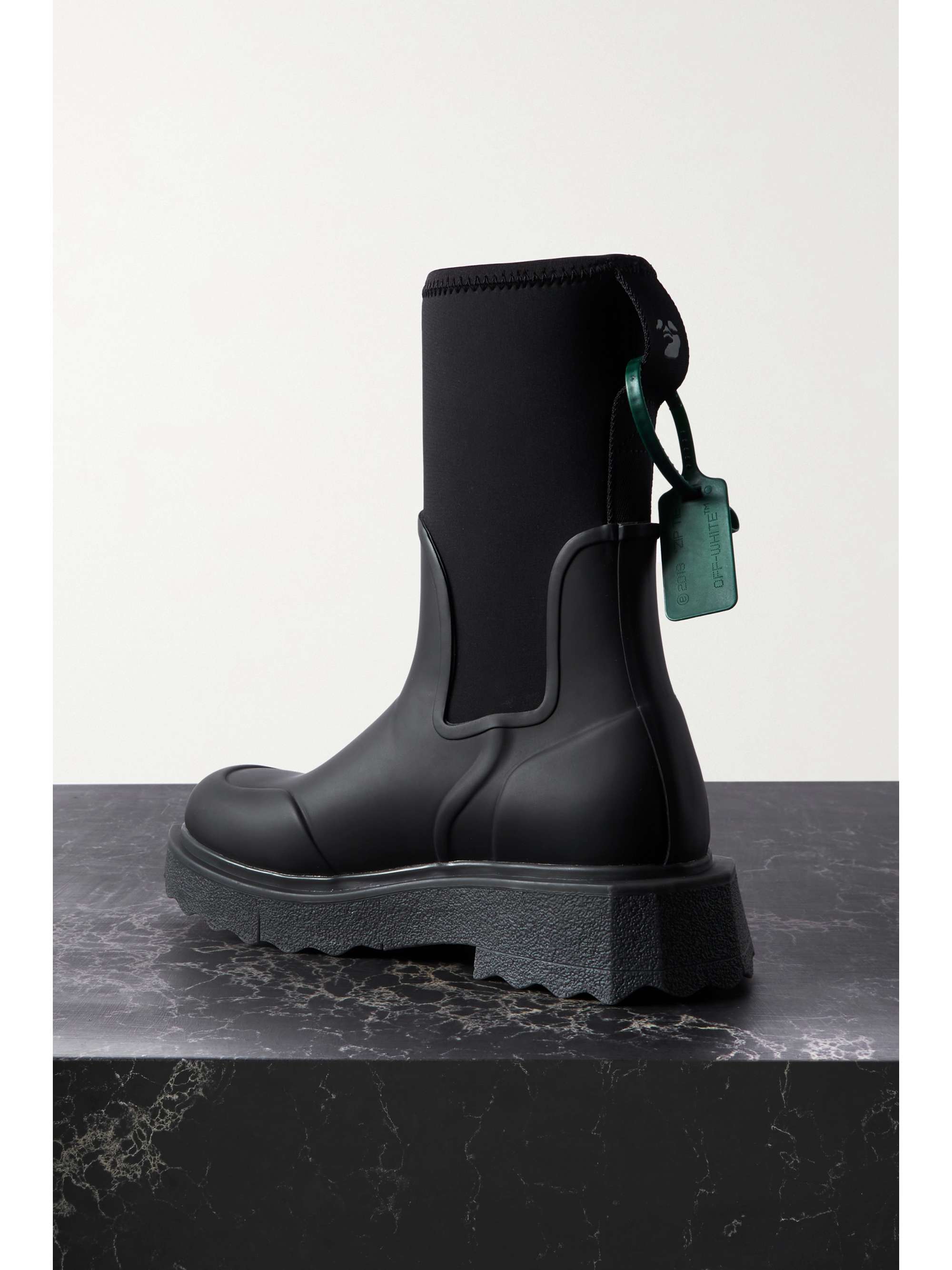 OFF-WHITE Rubber and jersey ankle boots