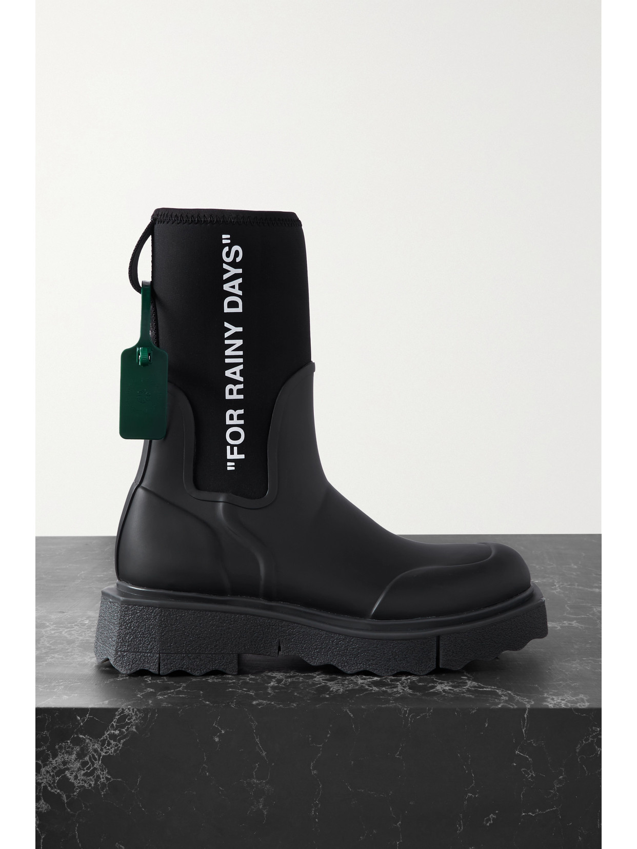 Off-White - Rubber And Jersey Ankle Boots - Black