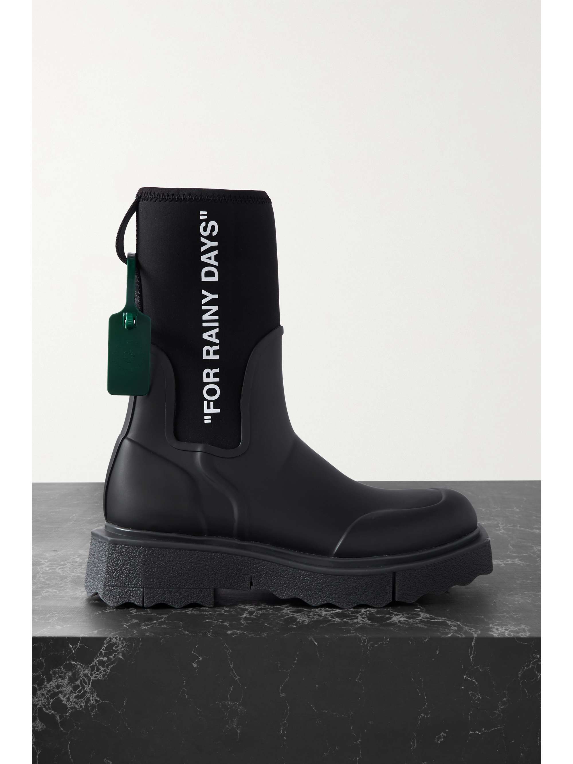 OFF-WHITE Rubber and jersey ankle boots