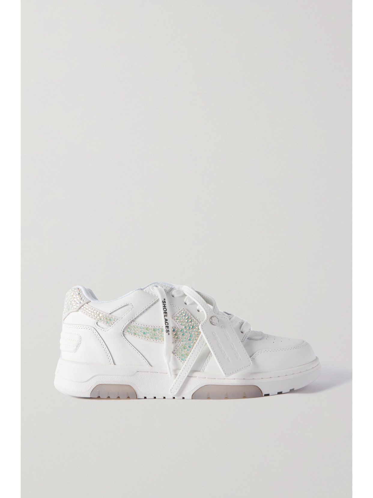 Off-White - Out Of Office Crystal-embellished Leather Sneakers - IT37