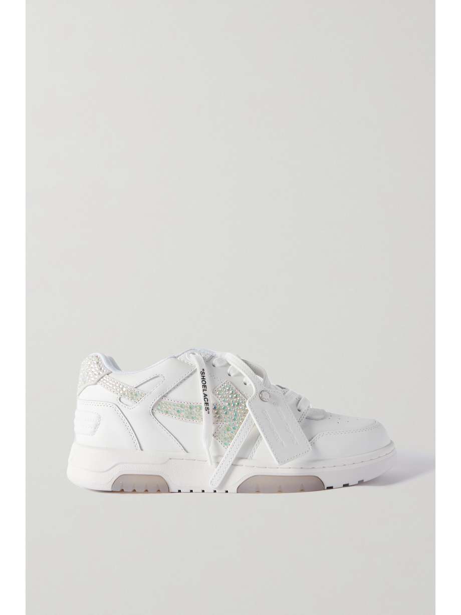 net-a-porter.com | Out of Office crystal-embellished leather sneakers