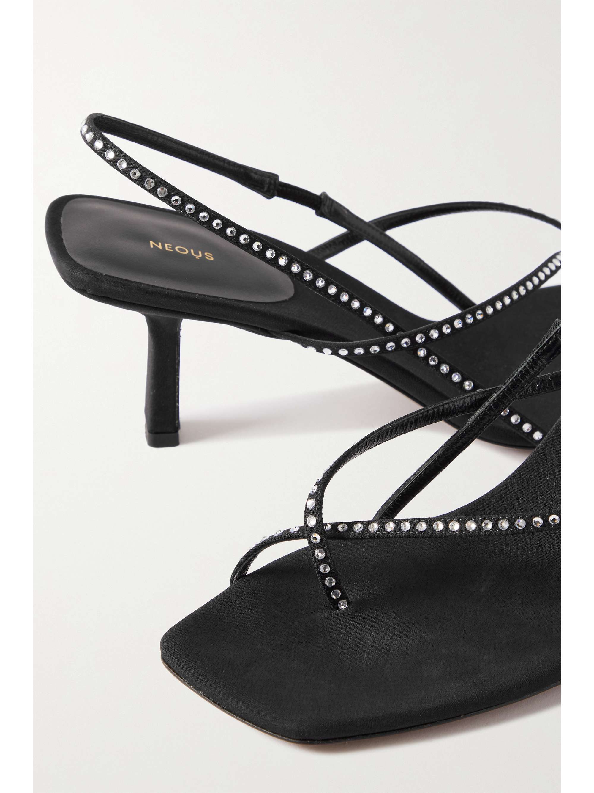 NEOUS Shamali crystal-embellished crepe de chine slingback sandals
