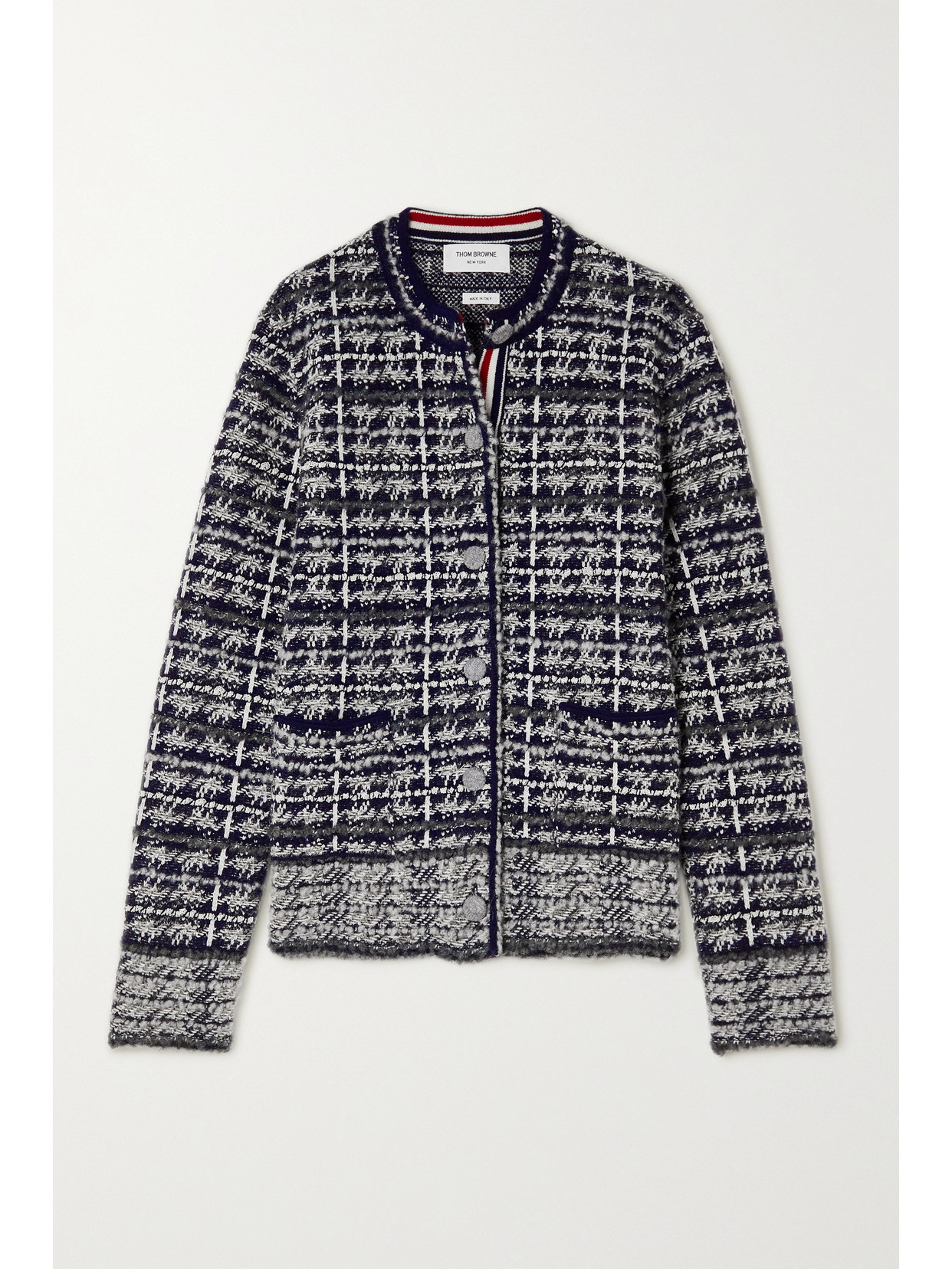 Thom Browne Wool-blend Tweed Cardigan