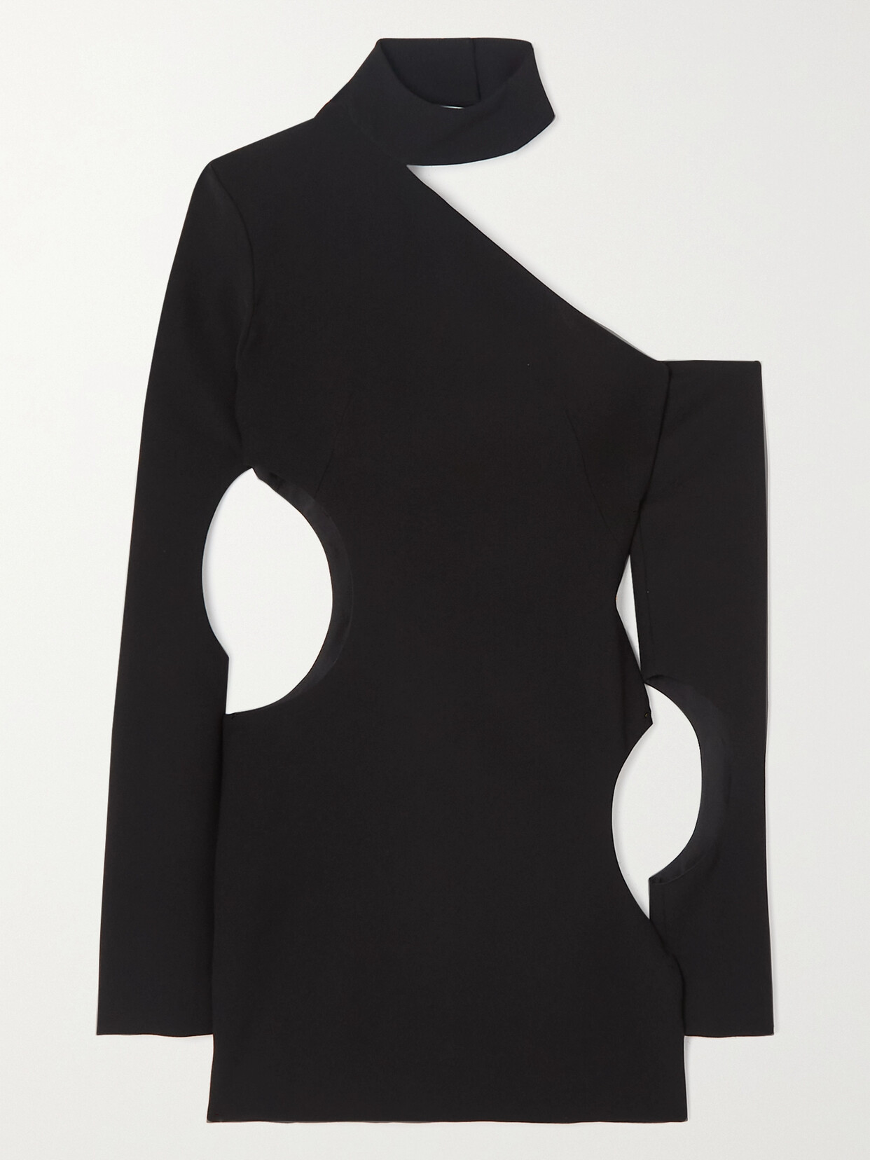 MONOT ONE-SHOULDER CUTOUT SATIN MINI DRESS