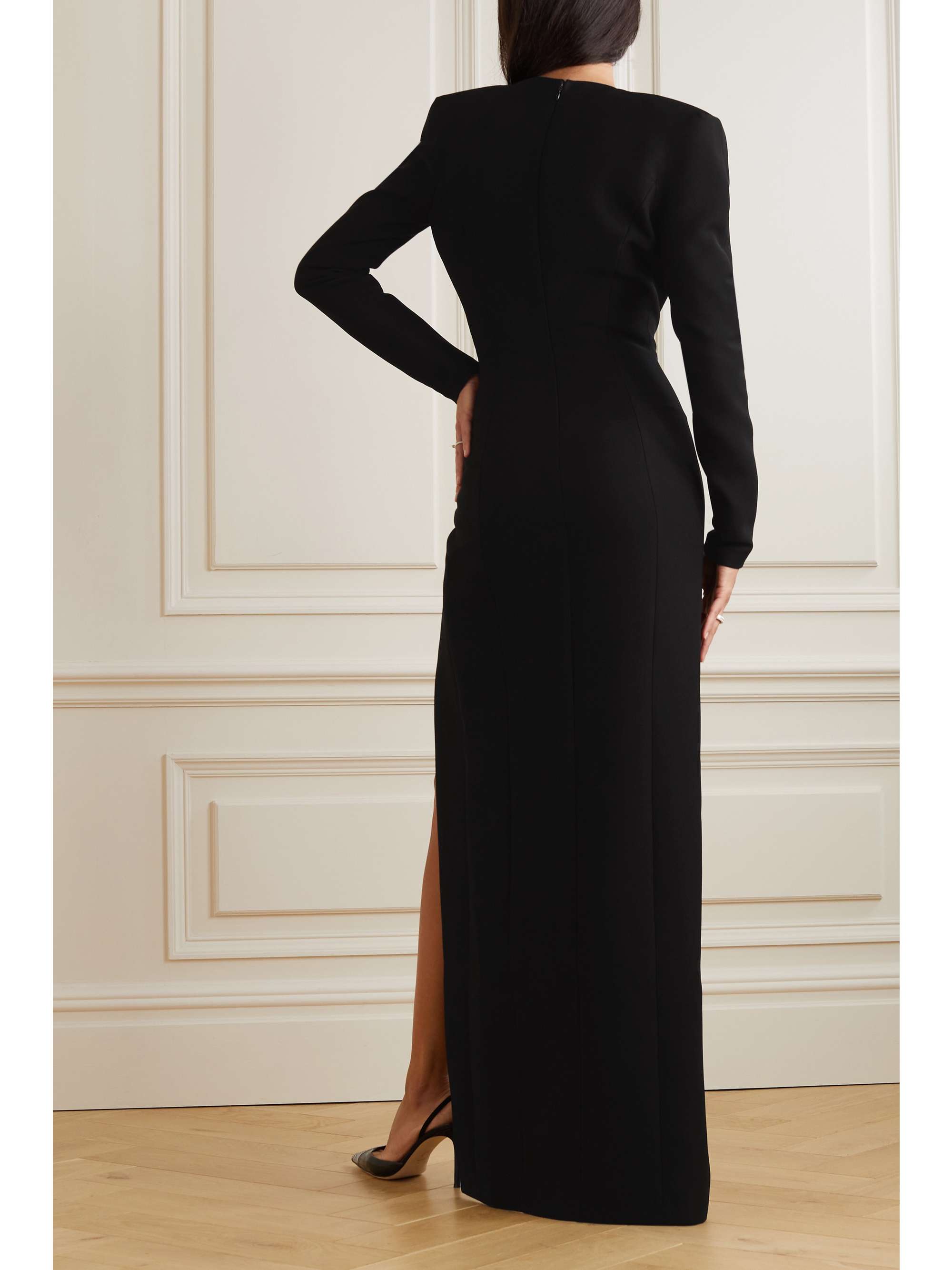 Black Asymmetric crepe maxi dress MÔNOT NETAPORTER
