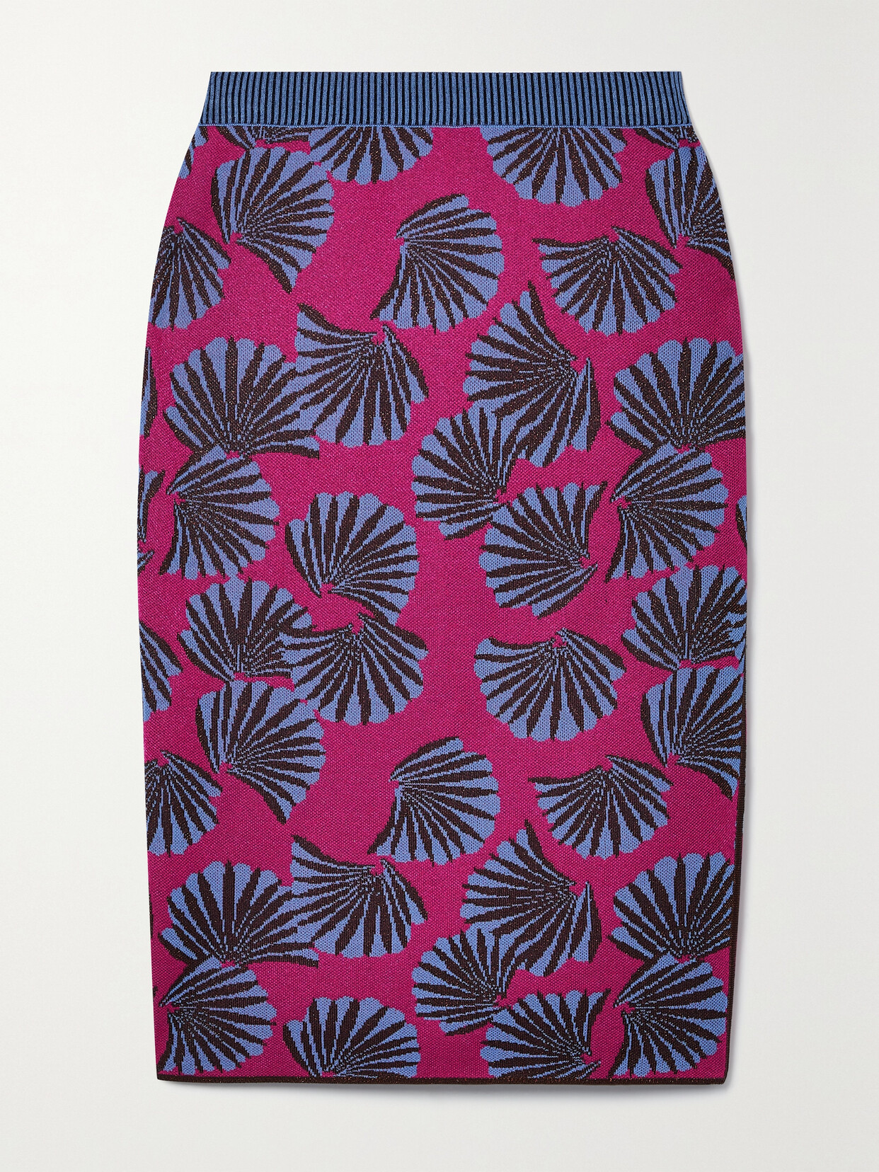 Diane Von Furstenberg Hazel Metallic Jacquard-knit Skirt In Purple