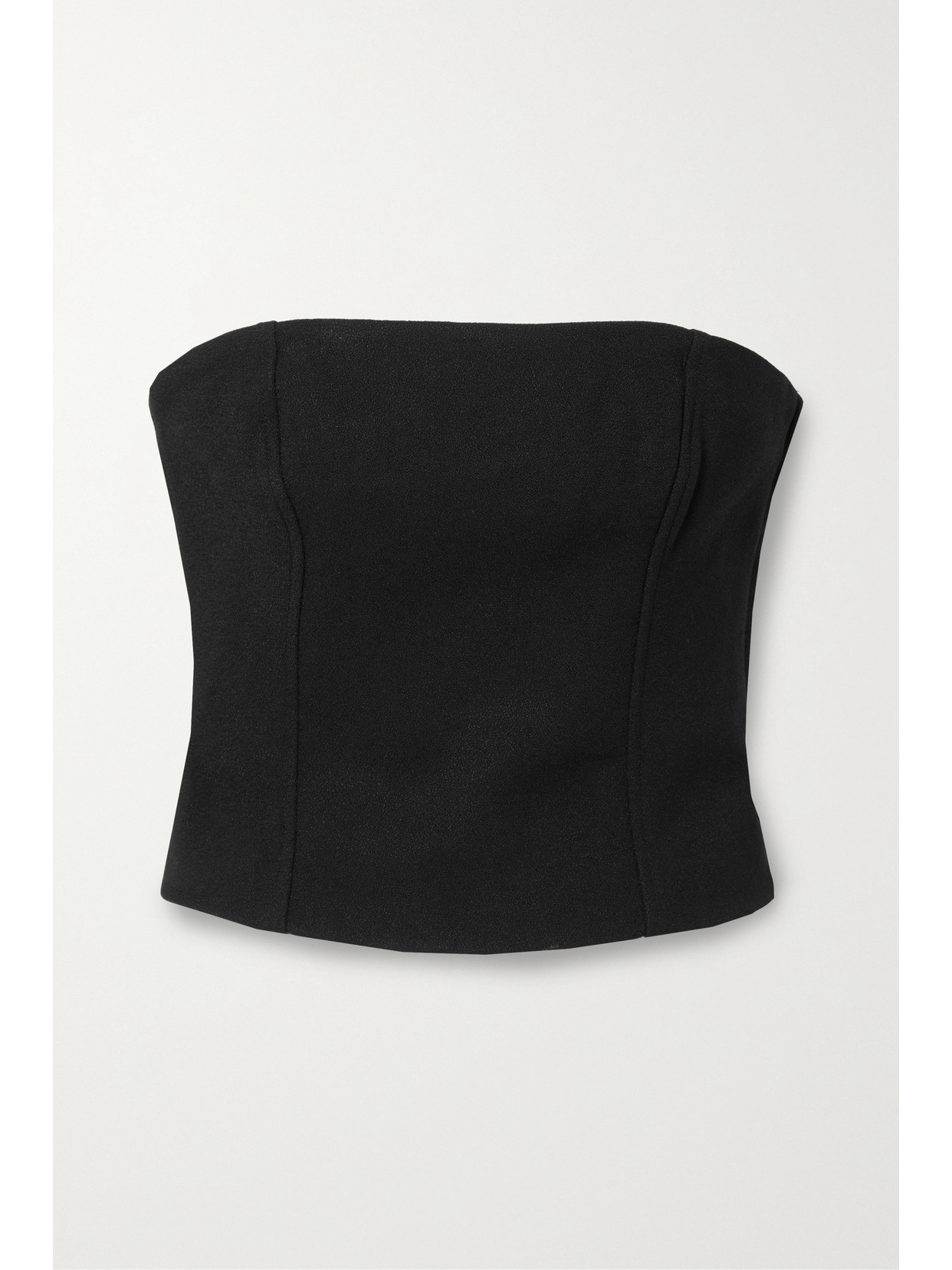 ANINE BING THEA CROPPED CREPE BUSTIER TOP