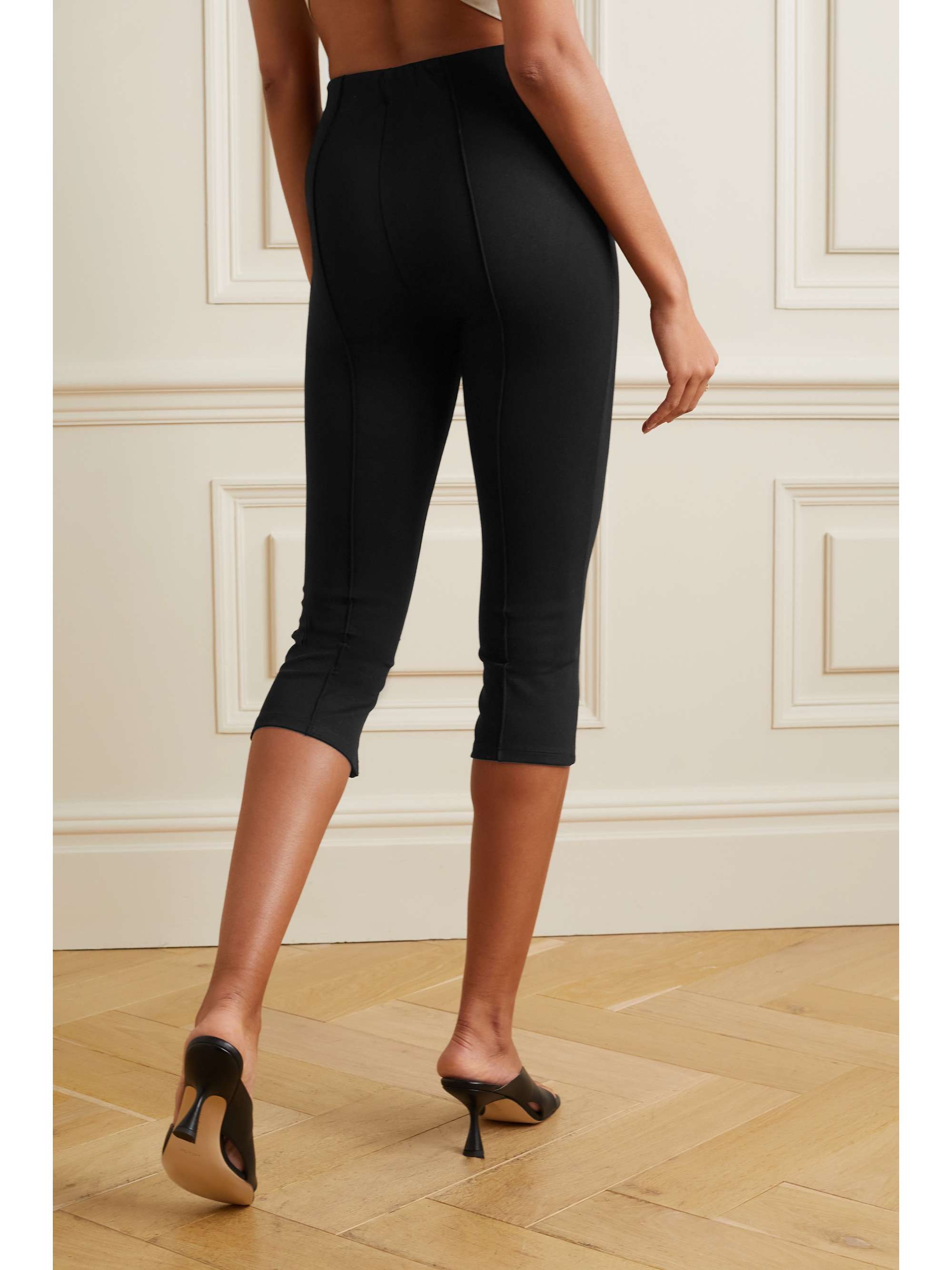 ANINE BING Virginia cropped stretch-twill straight-leg pants
