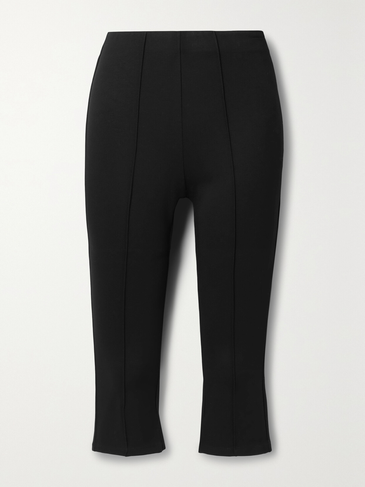 ANINE BING VIRGINIA CROPPED STRETCH-TWILL STRAIGHT-LEG PANTS