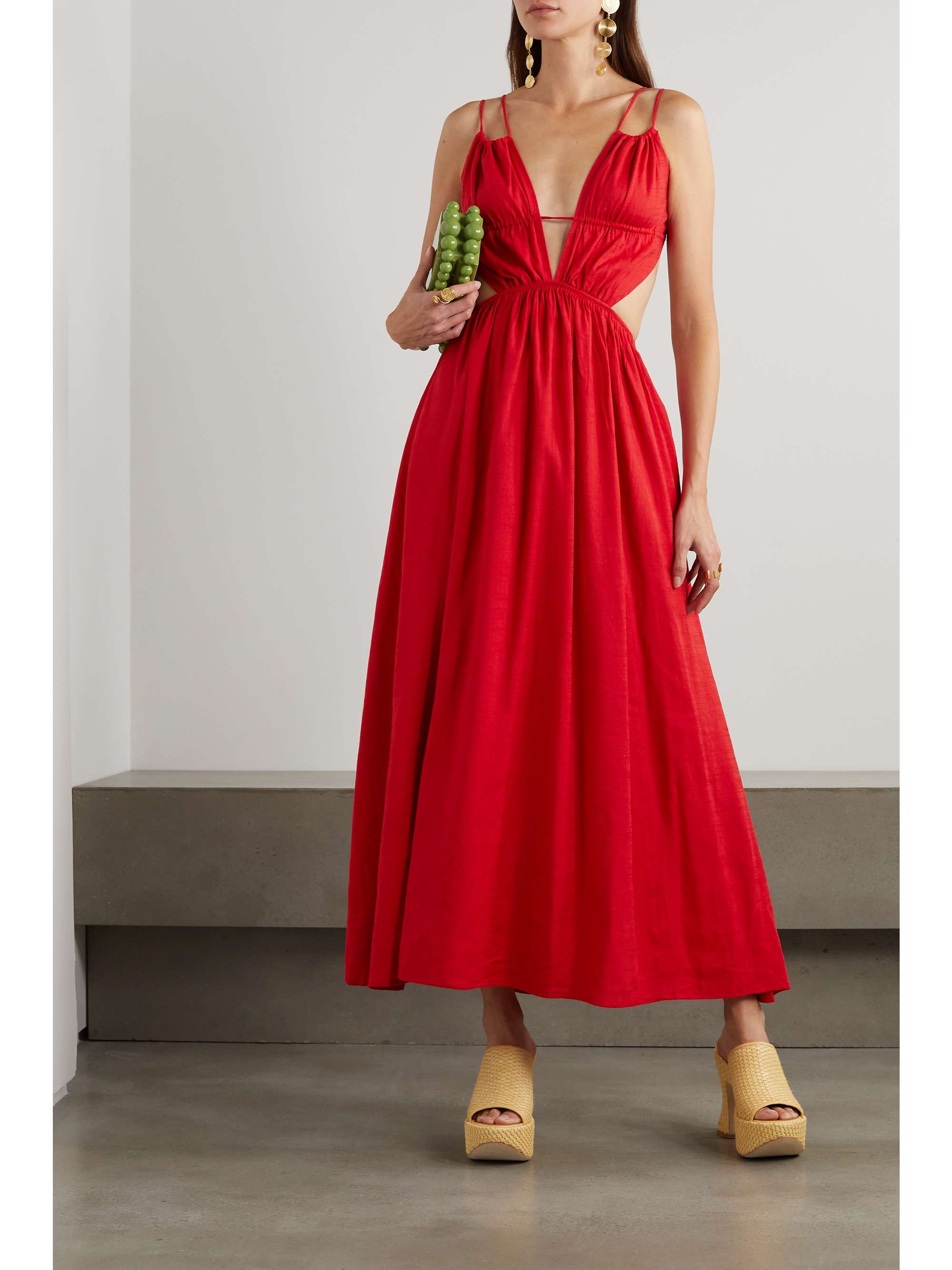 linen blend maxi dress
