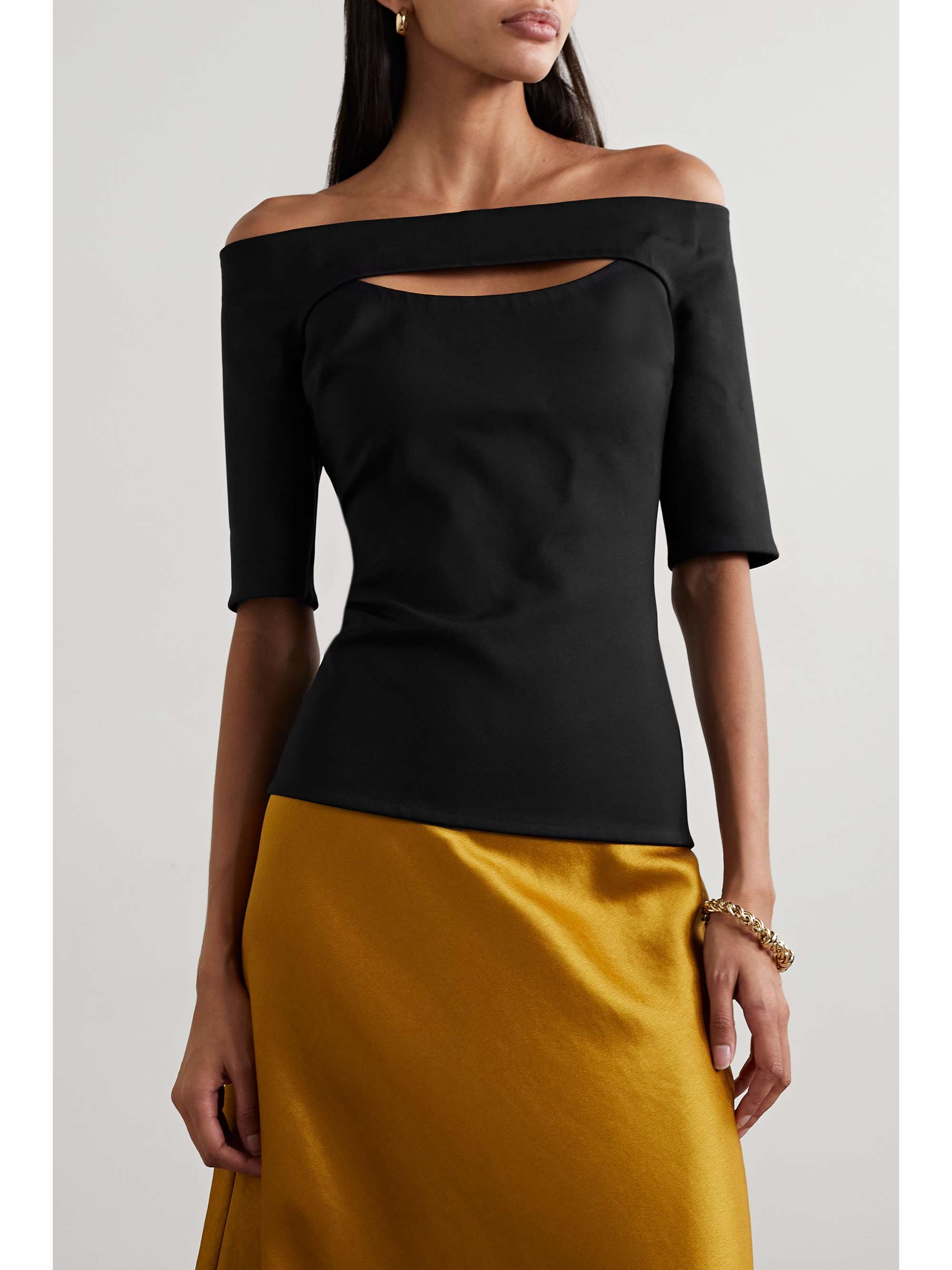 ROSETTA GETTY Off-the-shoulder cutout stretch-jersey top