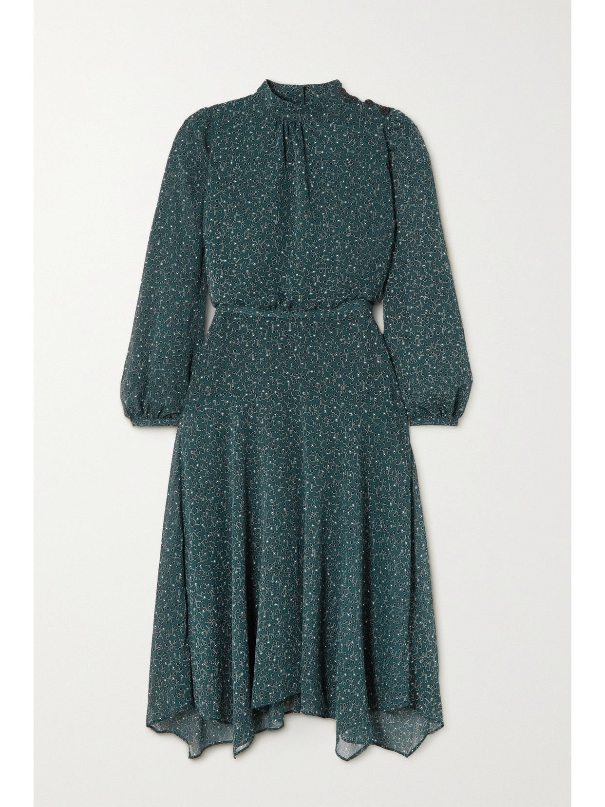 Cefinn - Emilia Printed Georgette Midi Dress - Green 22 Awaiting product image