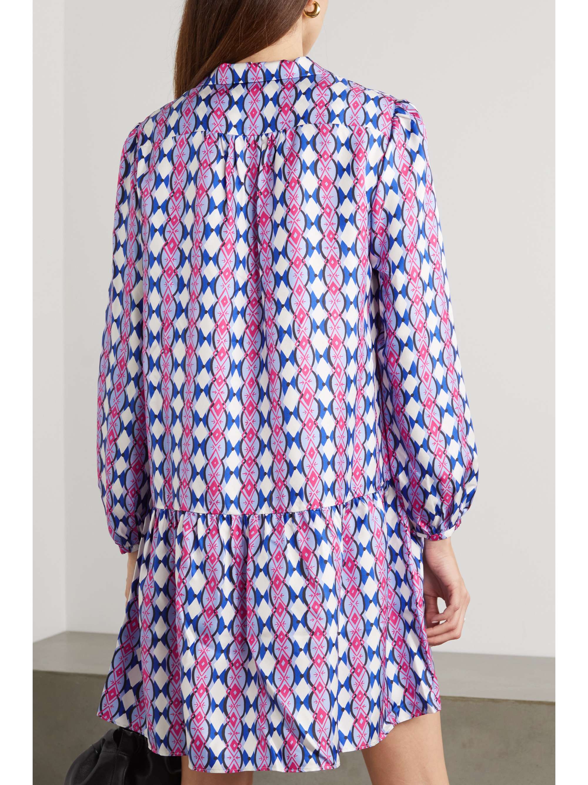 Purple Jas printed silk-twill midi 