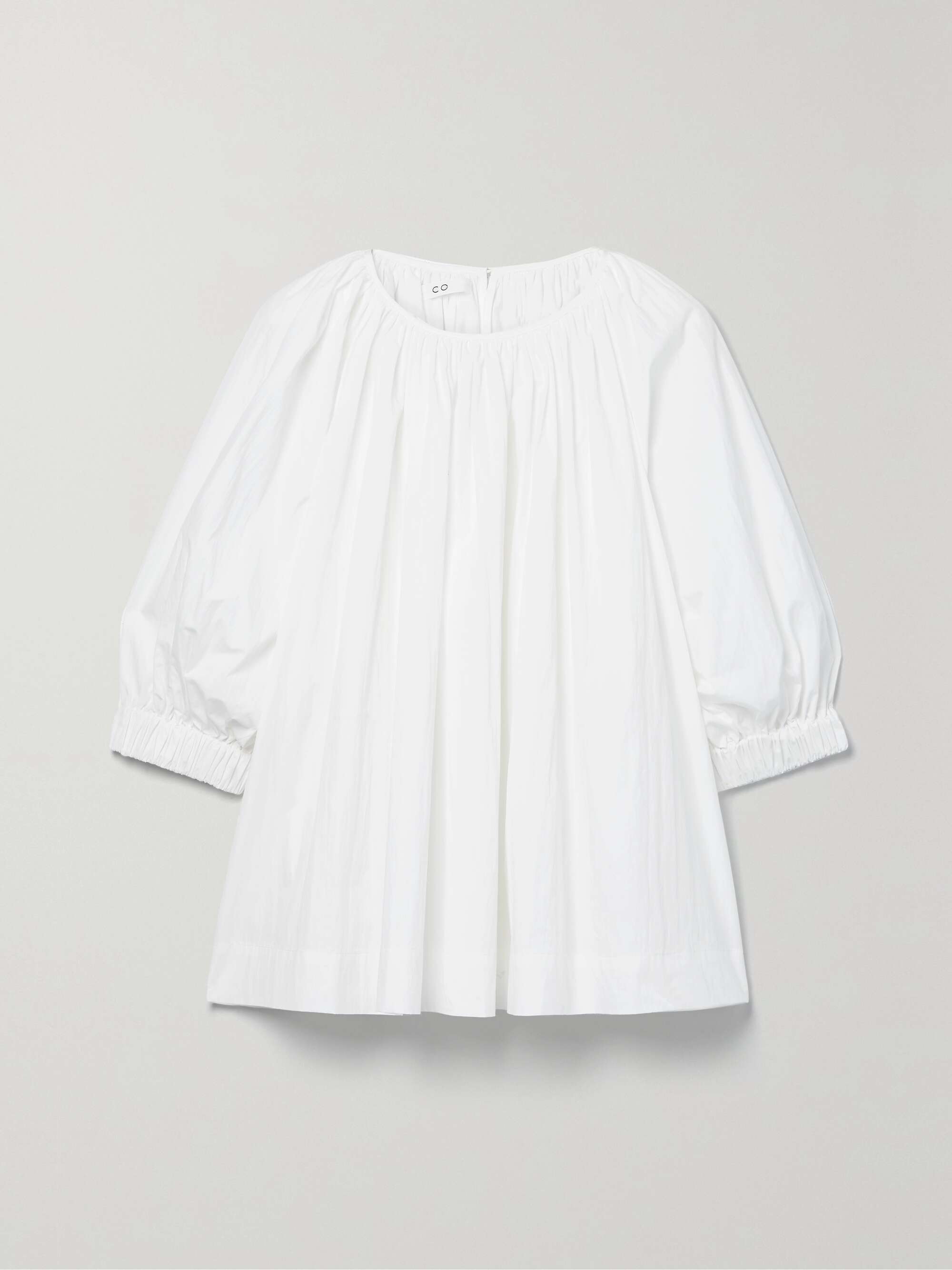 CO Gathered cotton-blend blouse | NET-A-PORTER