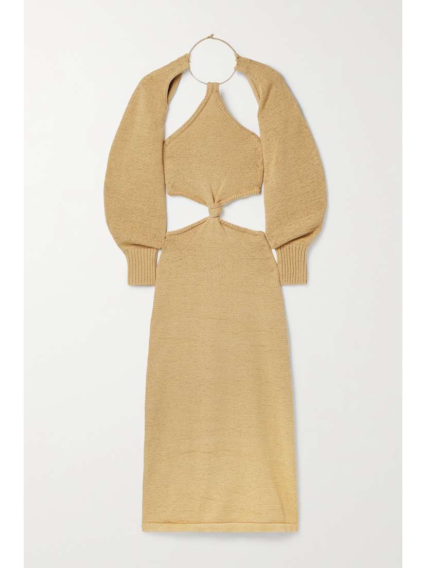 Cult Gaia Salima Convertible Cutout Cotton-blend Midi Dress